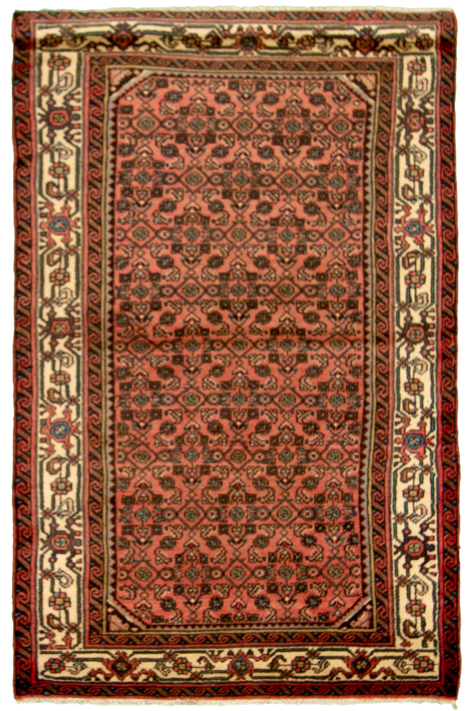 Hand-knotted Hamadan Dark Copper Wool Rug 3'3" x 5'1" Size: 3'3" x 5'1"  