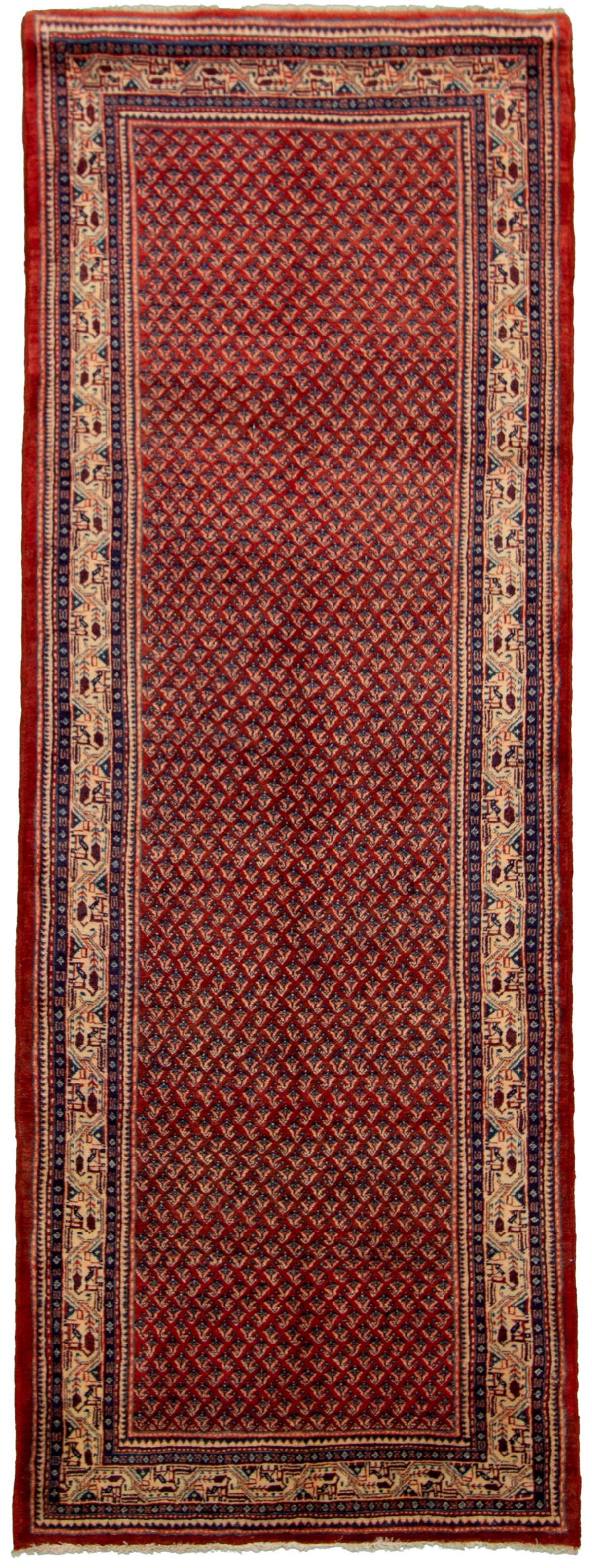 Hand-knotted Arak Red Wool Rug 3'7" x 9'9" Size: 3'7" x 9'9"  