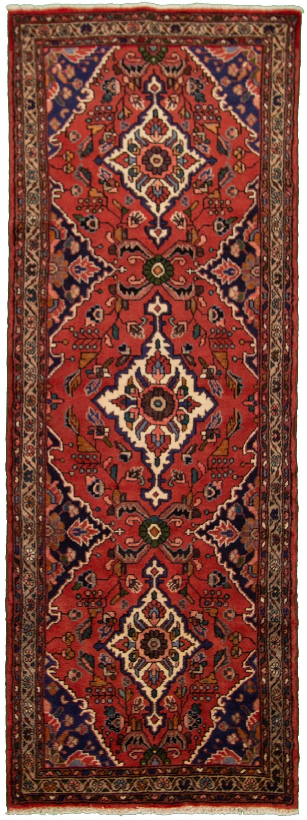 Hand-knotted Hamadan Dark Copper Wool Rug 3'3" x 9'2" Size: 3'3" x 9'2"  