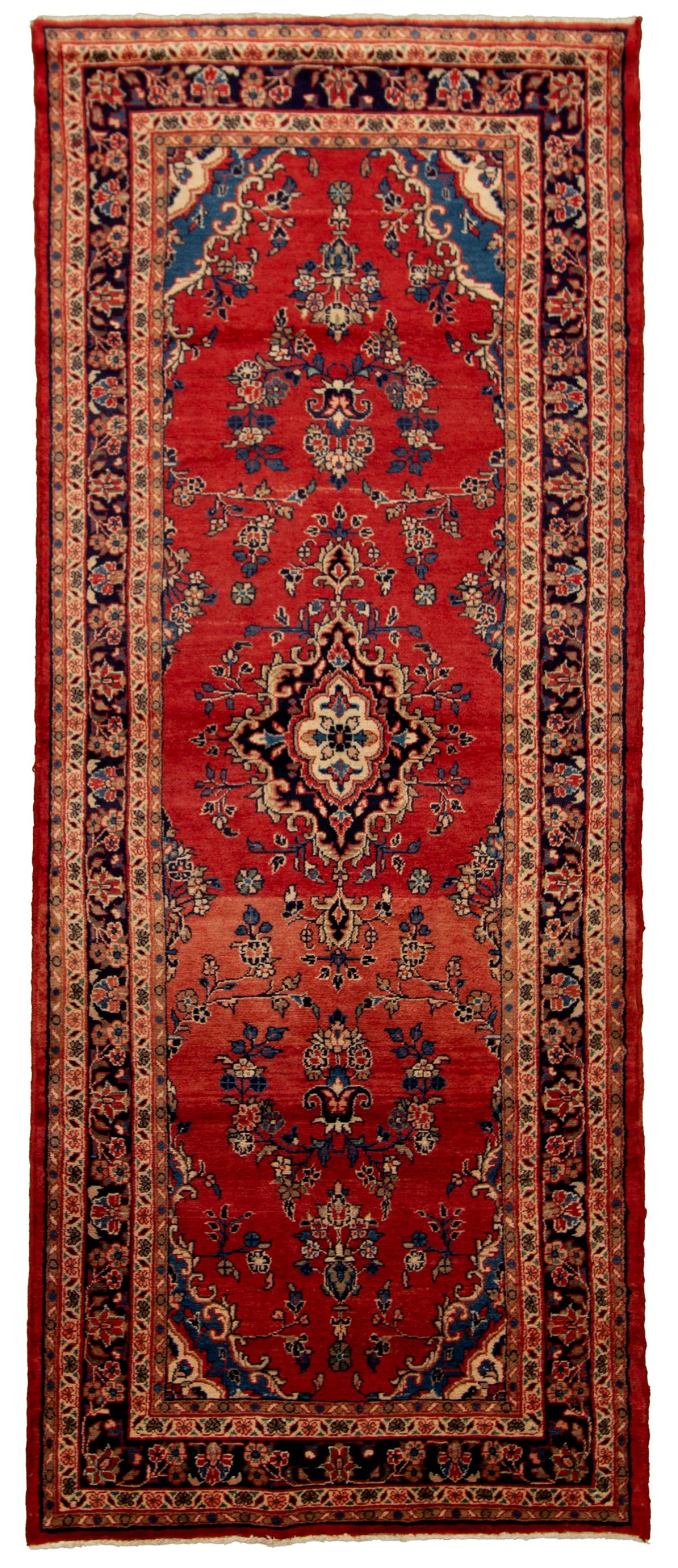 Hand-knotted Lilihan Red Wool Rug 4'1" x 10'8" Size: 4'1" x 10'8"  
