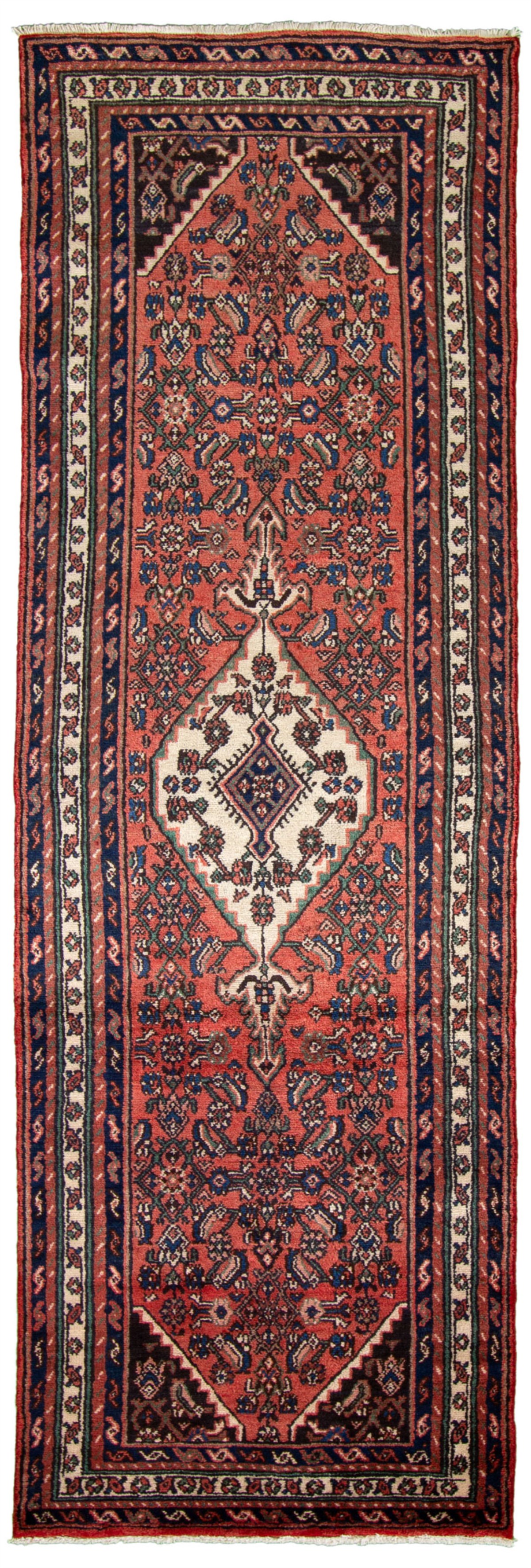 Hand-knotted Hamadan Dark Copper Wool Rug 3'4" x 10'9" Size: 3'4" x 10'9"  