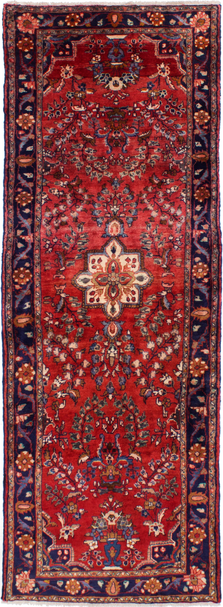 Hand-knotted Lilihan Red Wool Rug 3'5" x 9'6"  Size: 3'5" x 9'6"  