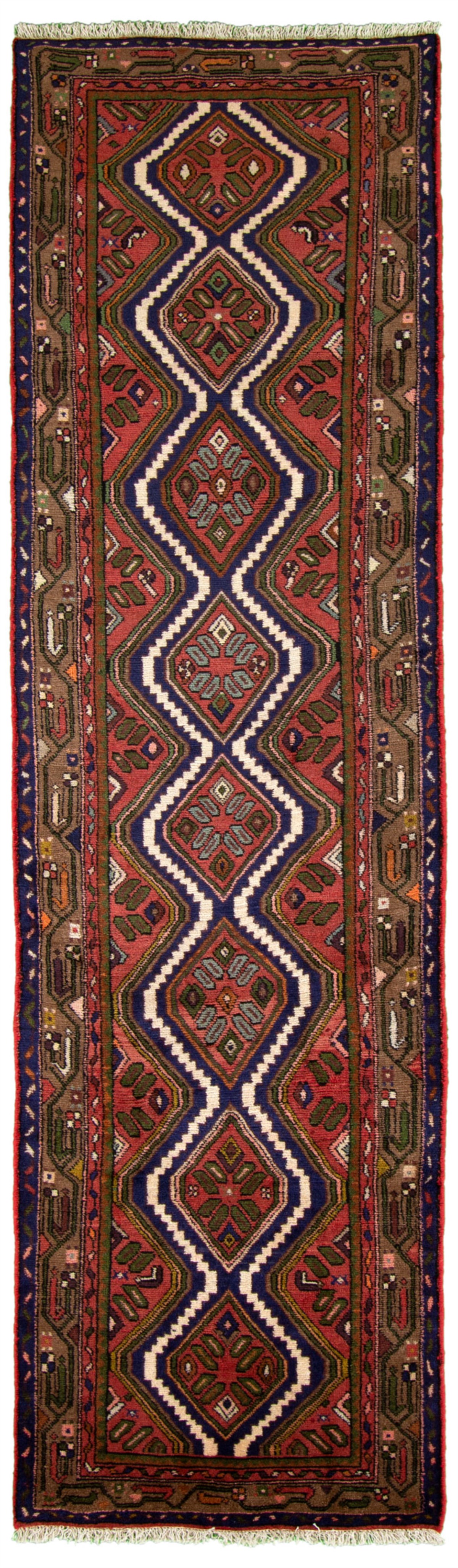 Hand-knotted Koliai Red Wool Rug 2'11" x 10'6" Size: 2'11" x 10'6"  