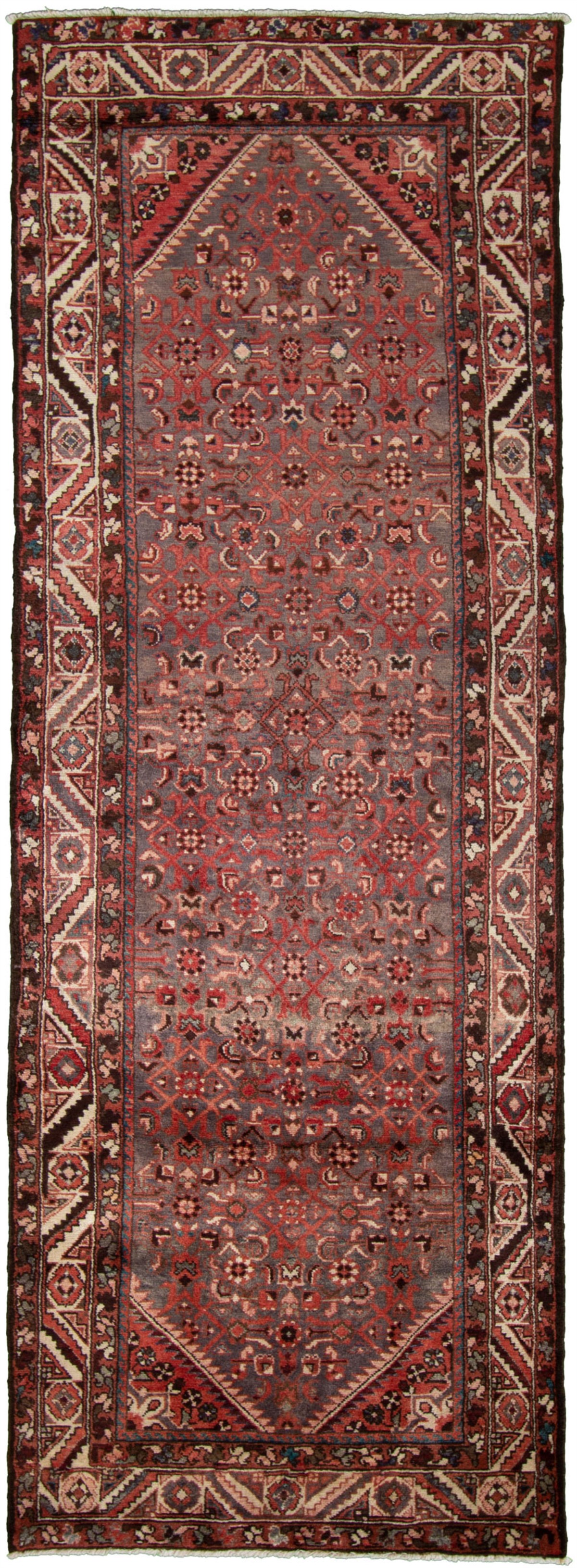 Hand-knotted Hamadan Red Wool Rug 3'9" x 10'10" Size: 3'9" x 10'10"  