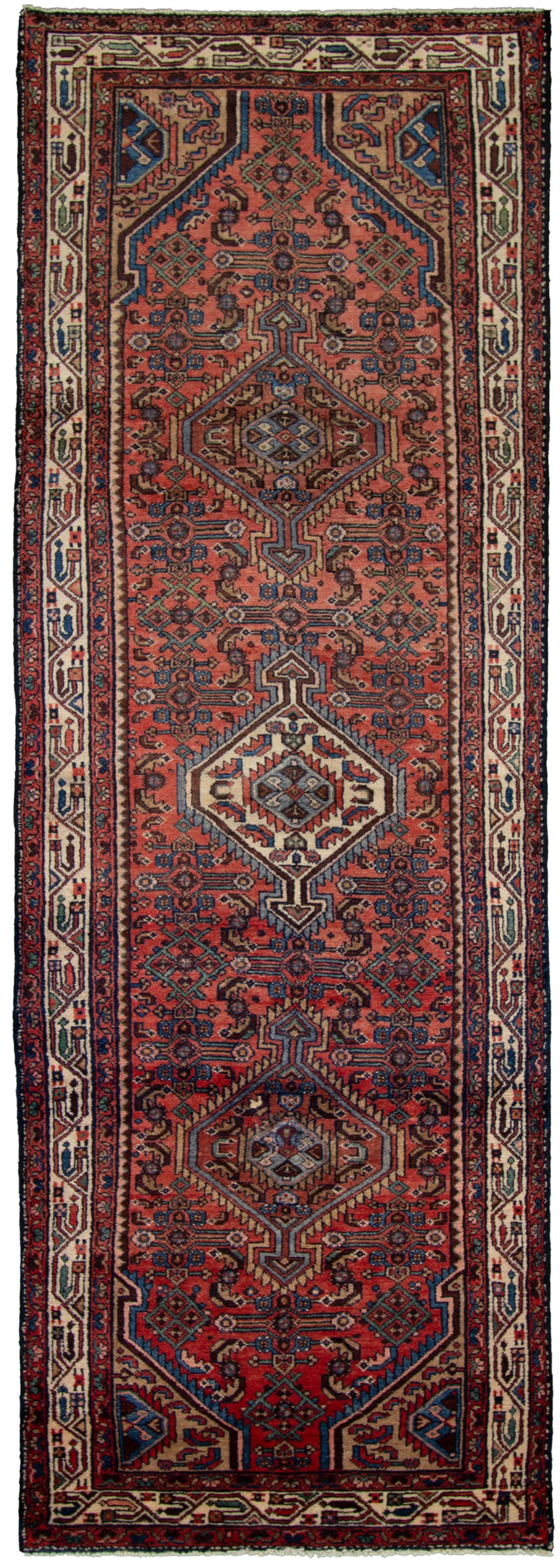 Hand-knotted Asadabad Dark Copper Wool Rug 3'7" x 11'0" Size: 3'7" x 11'0"  