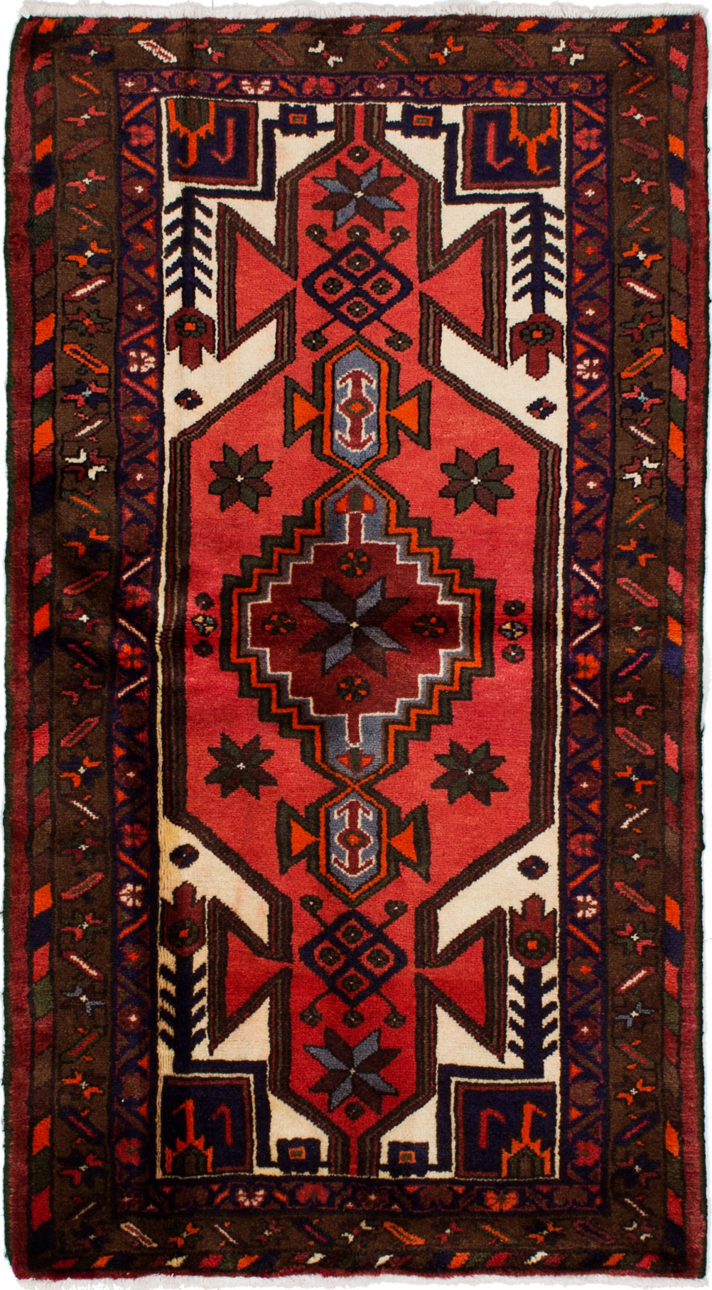 Hand-knotted Hamadan Dark Copper Wool Rug 2'11" x 5'4" Size: 2'11" x 5'4"  