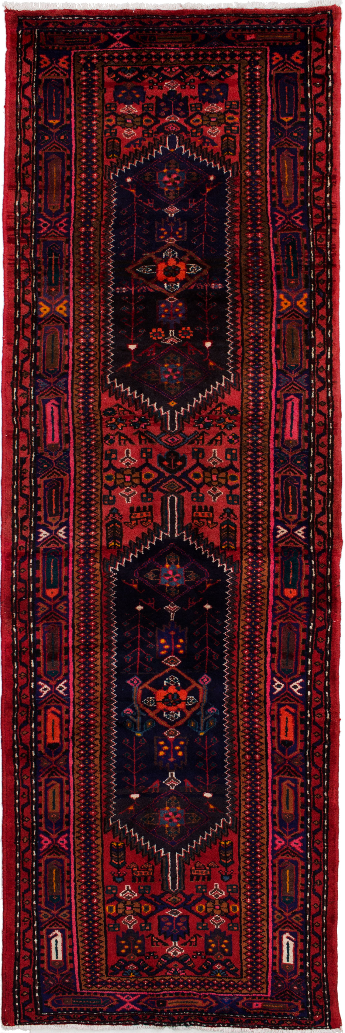 Hand-knotted Koliai Red Wool Rug 3'2" x 9'10" Size: 3'2" x 9'10"  