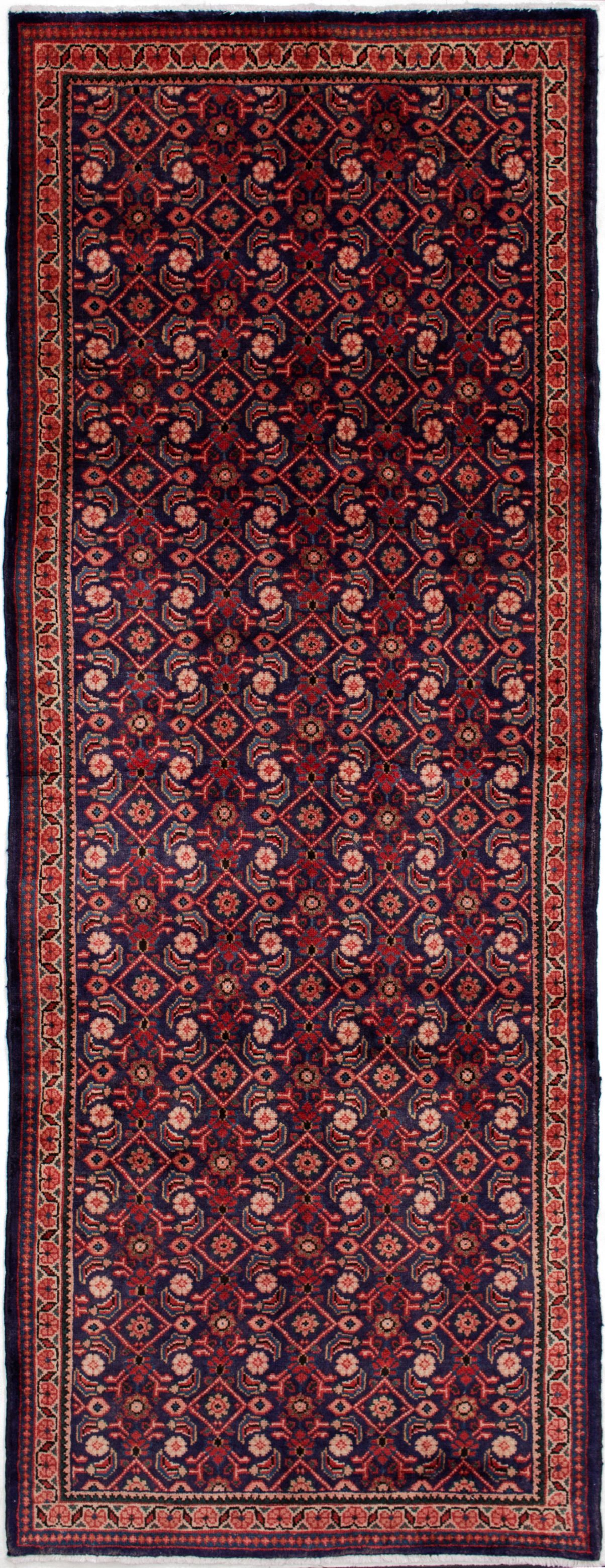 Hand-knotted Mahal Dark Navy Wool Rug 3'8" x 6'8" Size: 3'8" x 6'8"  