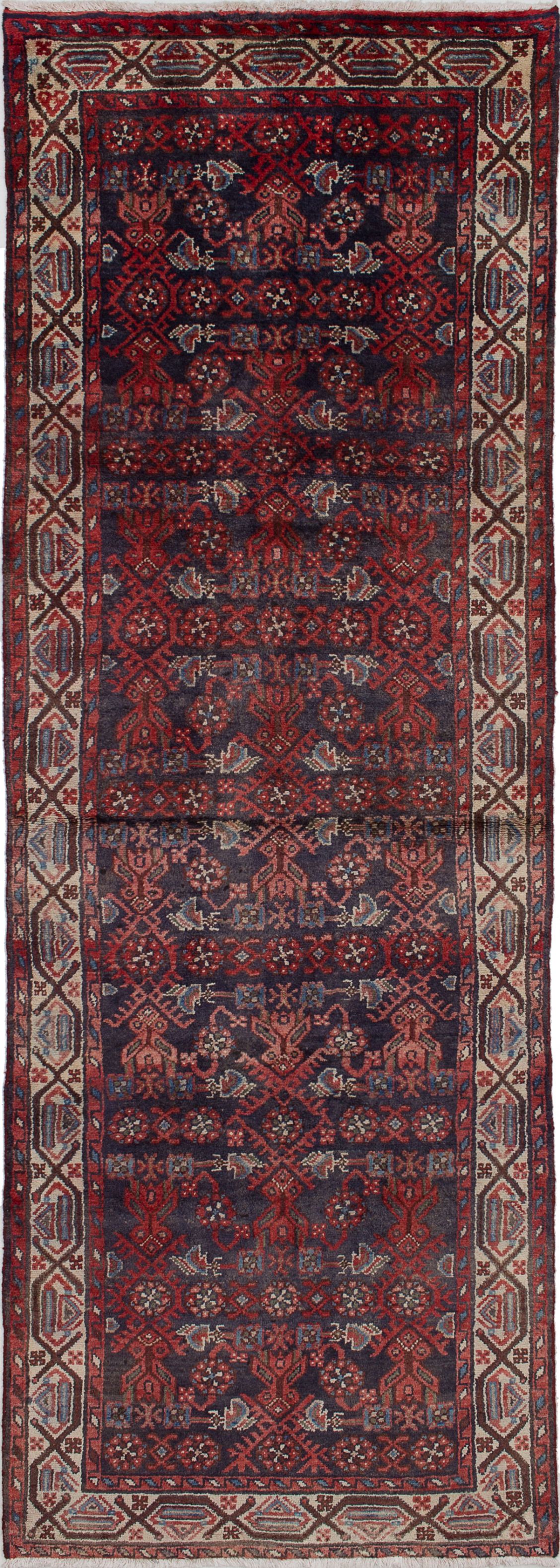 Hand-knotted Persian Vintage Red Wool Rug 3'5" x 9'9"  Size: 3'5" x 9'9"  