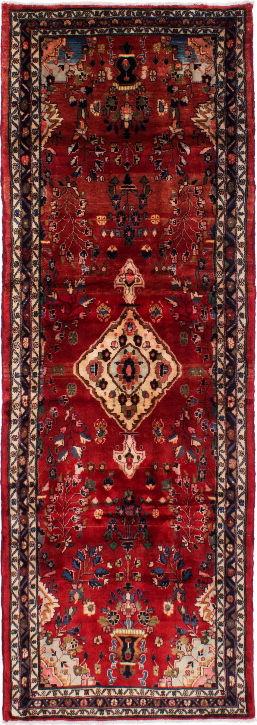 Hand-knotted Lilihan Red Wool Rug 3'2" x 9'3" Size: 3'2" x 9'3"  