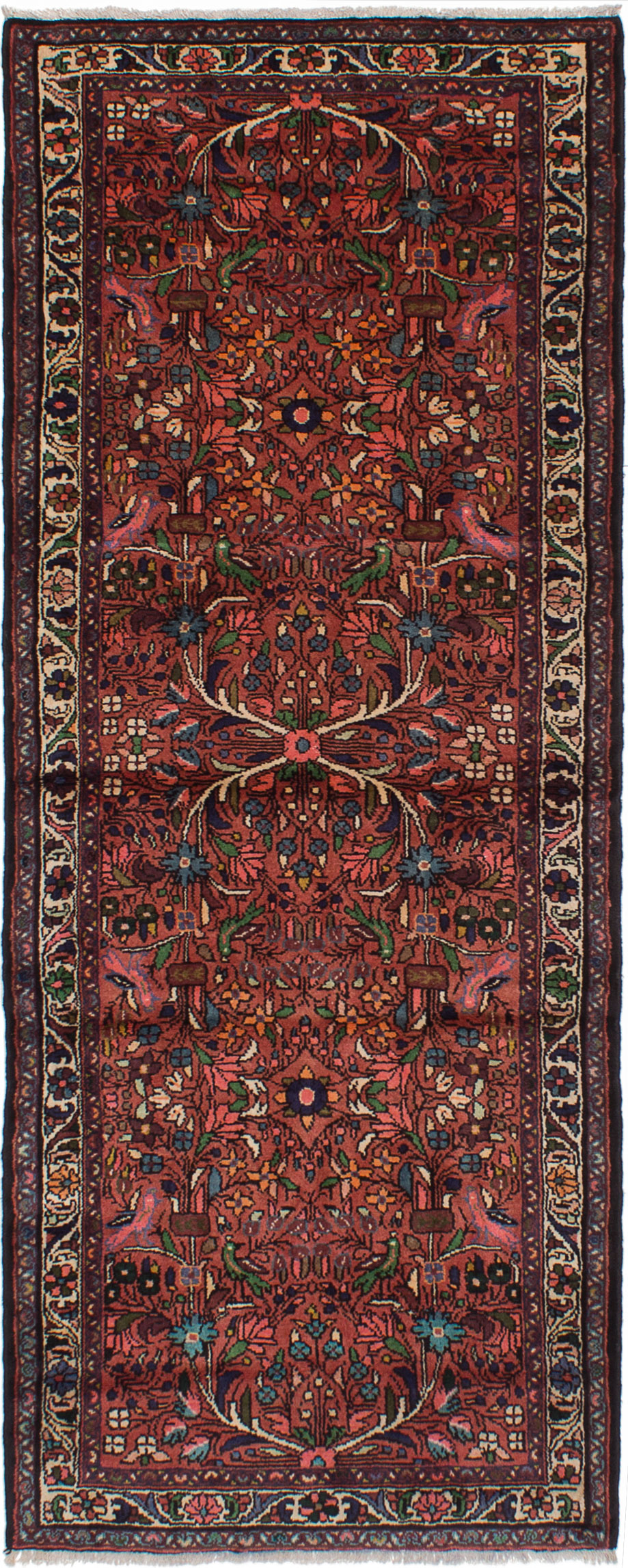 Hand-knotted Lilihan Red Wool Rug 3'8" x 8'8" Size: 3'8" x 8'8"  