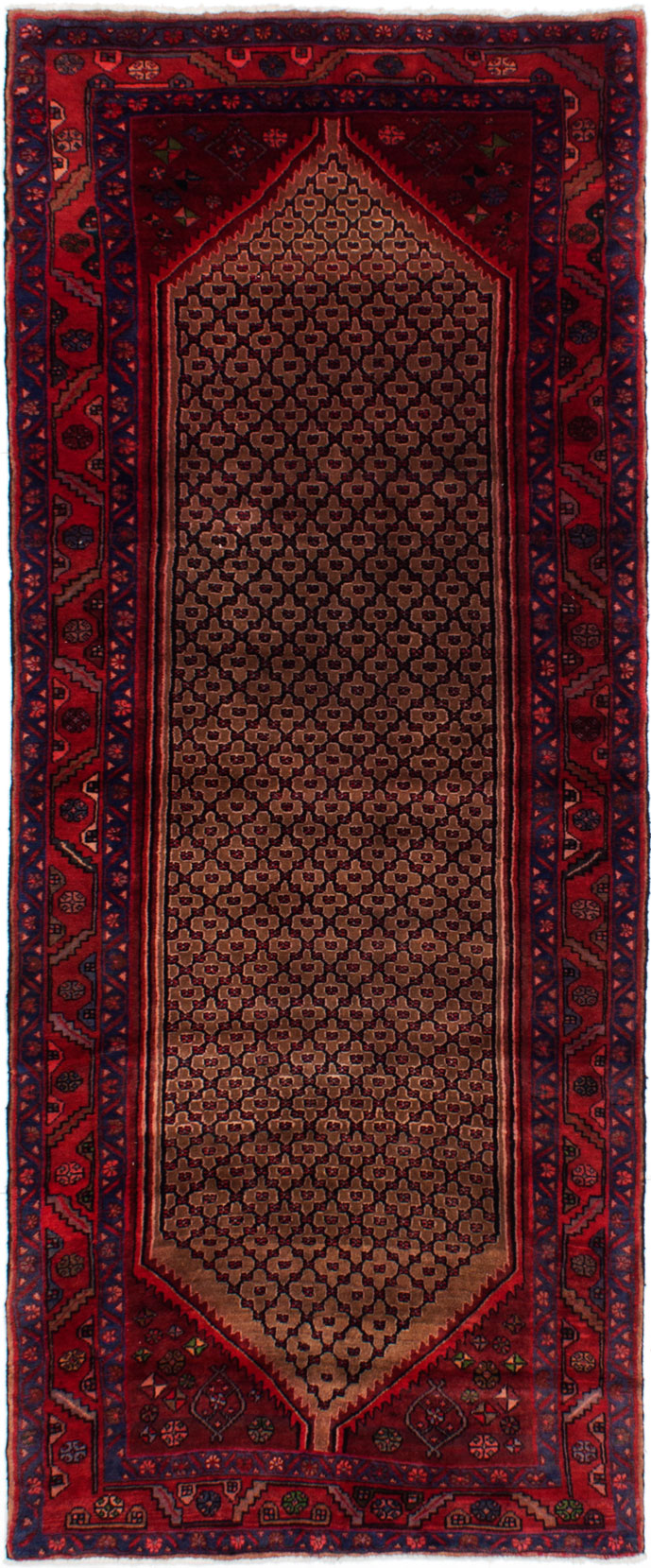 Hand-knotted Koliai Red Wool Rug 3'5" x 8'6" Size: 3'5" x 8'6"  