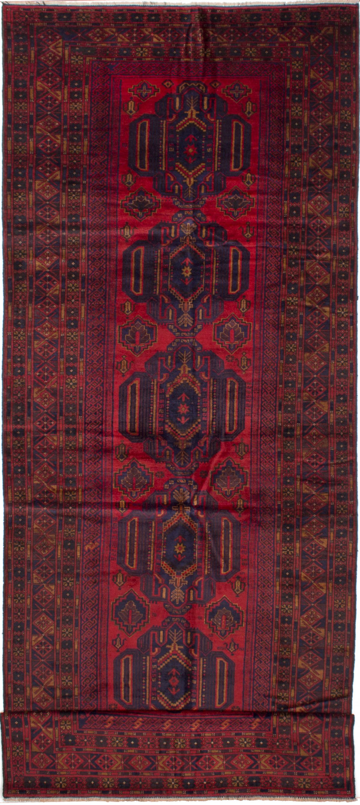Hand-knotted Finest Rizbaft Red Wool Rug 5'1" x 14'8" Size: 5'1" x 14'8"  