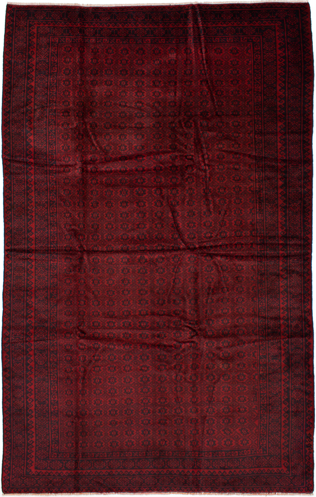 Hand-knotted Royal Baluch Dark Red Wool Rug 7'5" x 11'8" Size: 7'5" x 11'8"  
