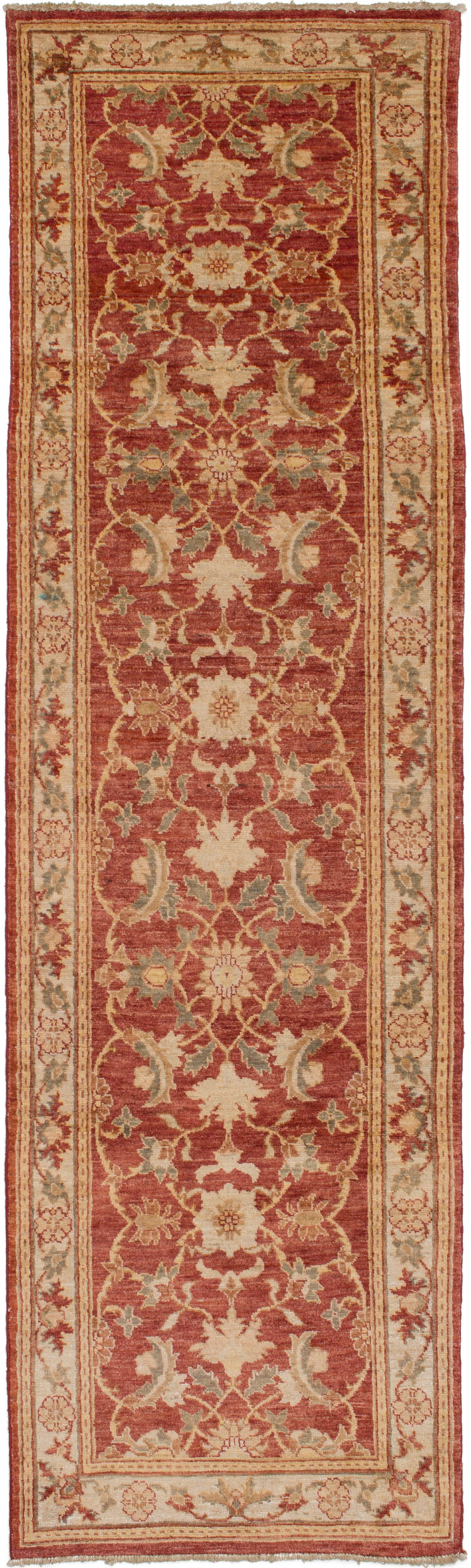 Hand-knotted Chobi Finest Red Wool Rug 2'7" x 8'11" Size: 2'7" x 8'11"  