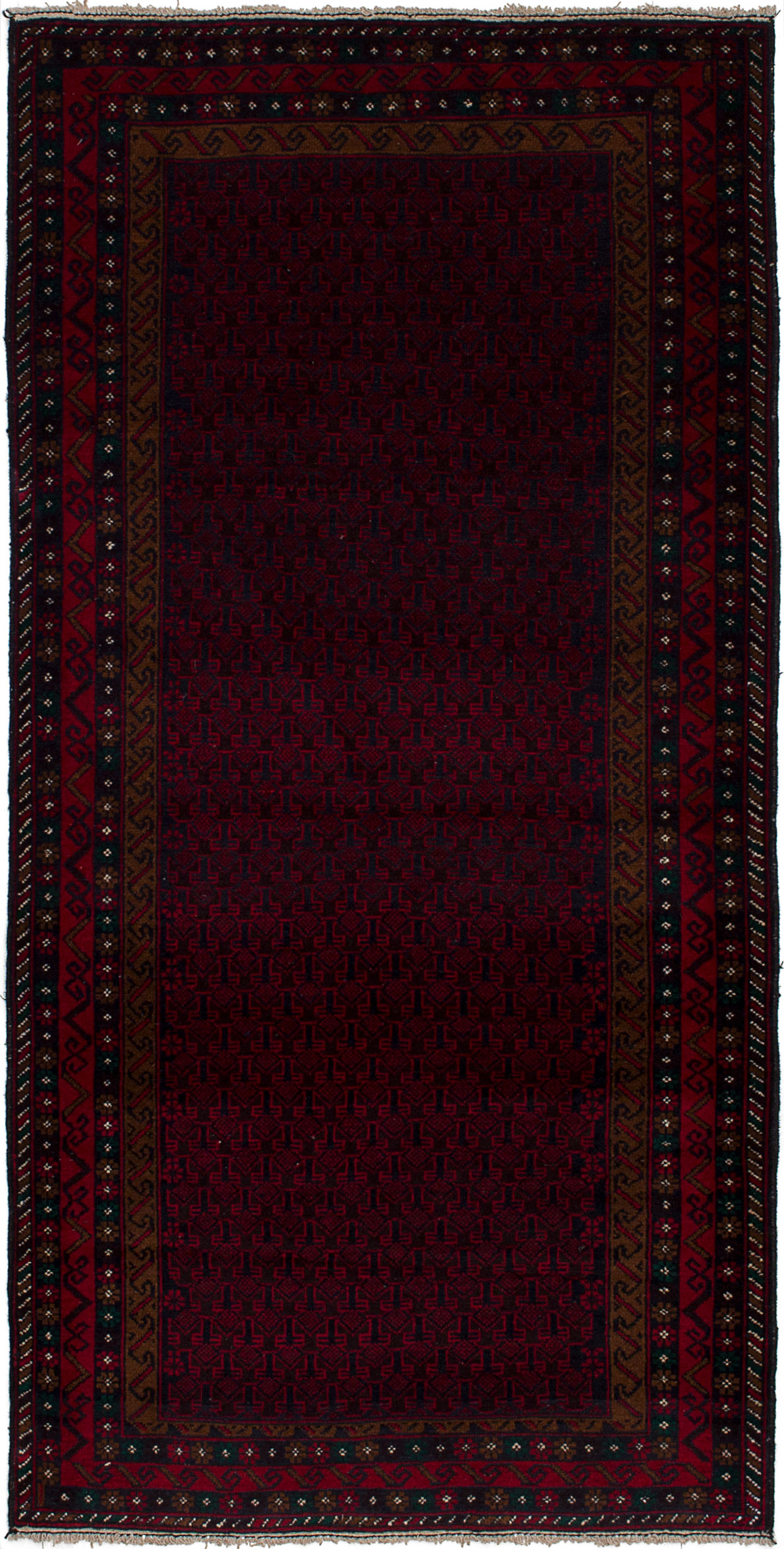 Hand-knotted Finest Rizbaft Dark Red Wool Rug 3'1" x 6'0" Size: 3'1" x 6'0"  