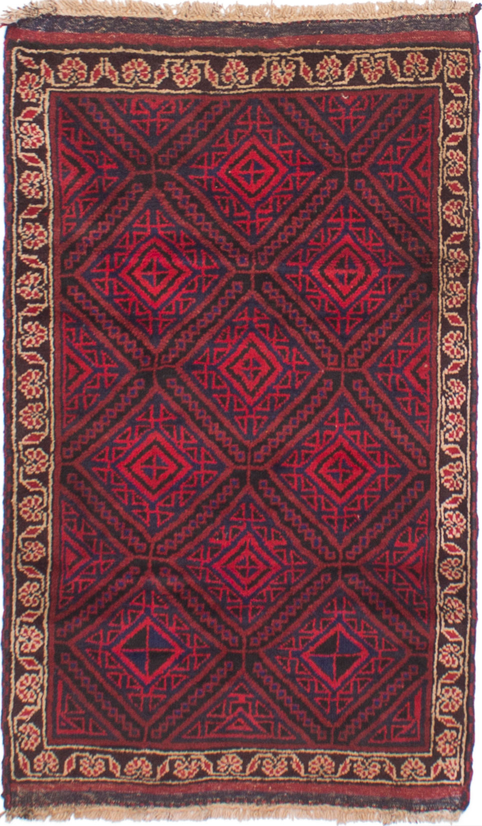 Hand-knotted Finest Rizbaft Red Wool Rug 2'10" x 4'10" Size: 2'10" x 4'10"  
