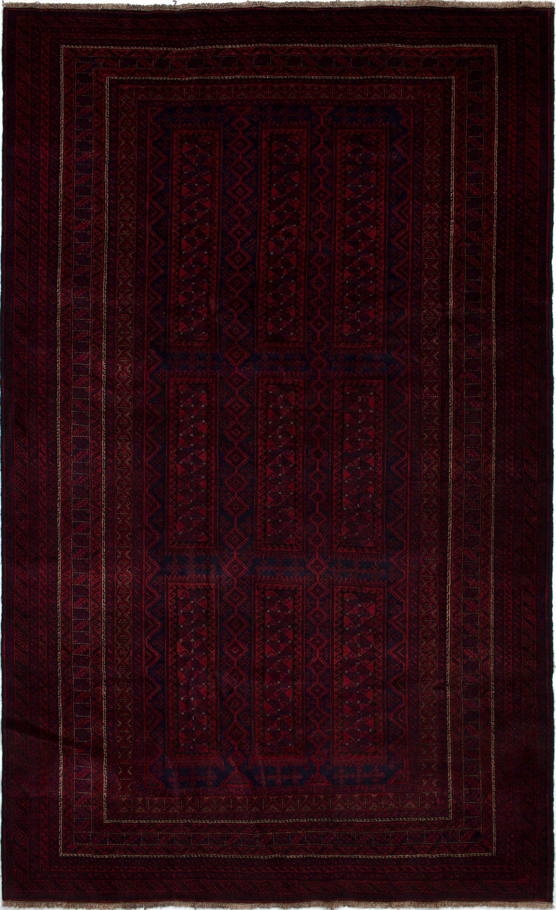 Hand-knotted Finest Rizbaft Dark Red Wool Rug 6'2" x 10'3" Size: 6'2" x 10'3"  