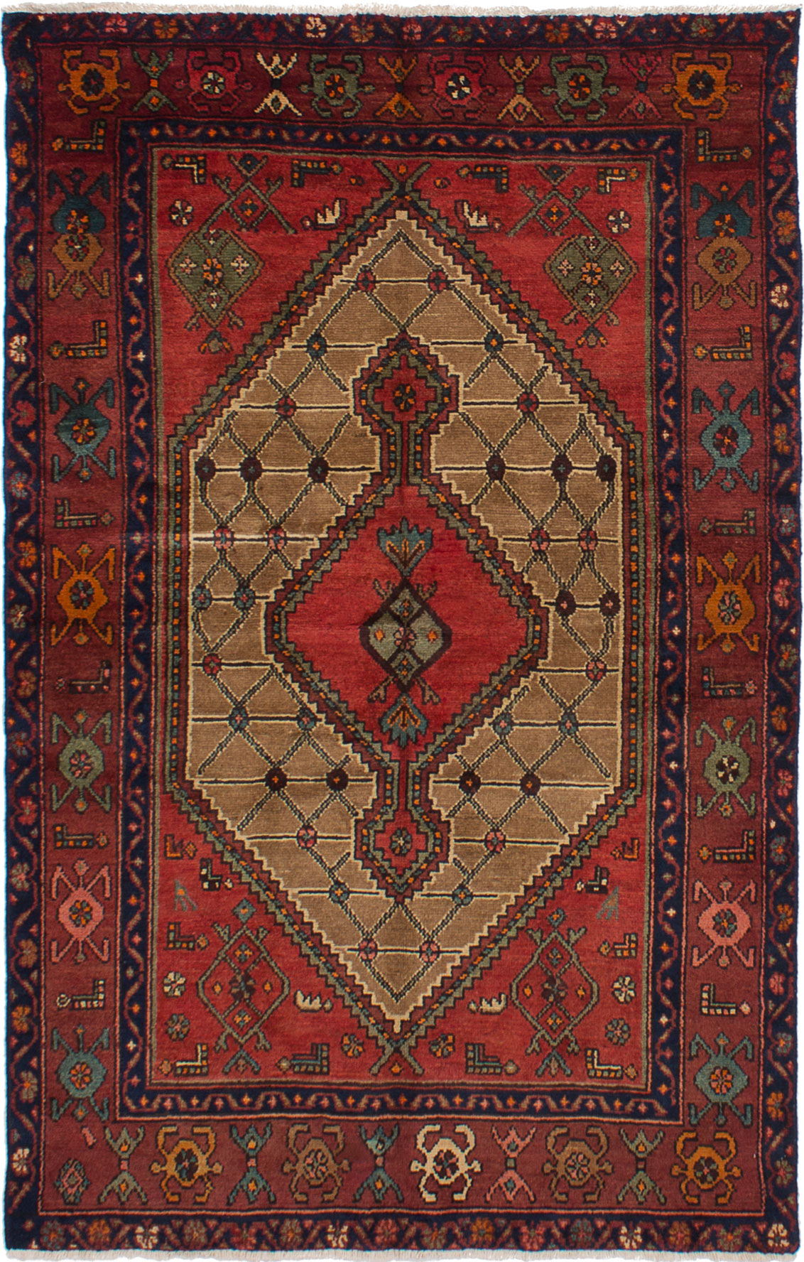Hand-knotted Koliai Red Wool Rug 4'4" x 6'9" Size: 4'4" x 6'9"  