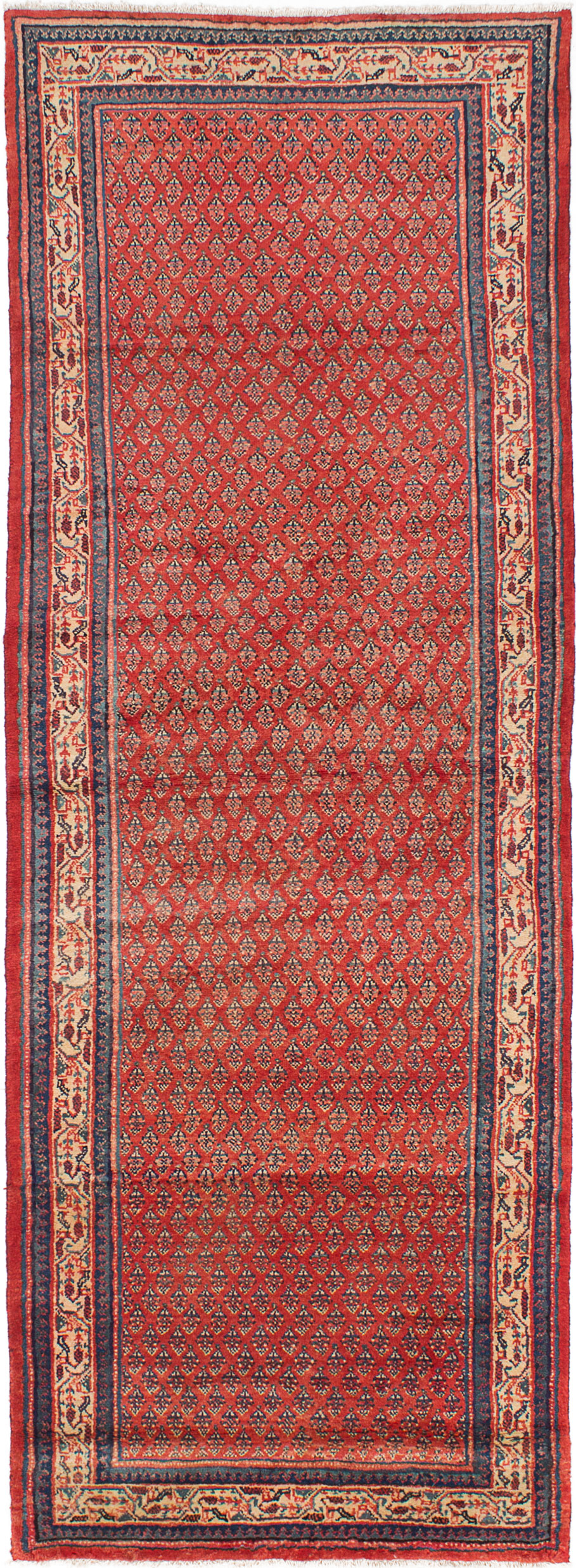 Hand-knotted Arak Red Wool Rug 3'9" x 10'7" Size: 3'9" x 10'7"  