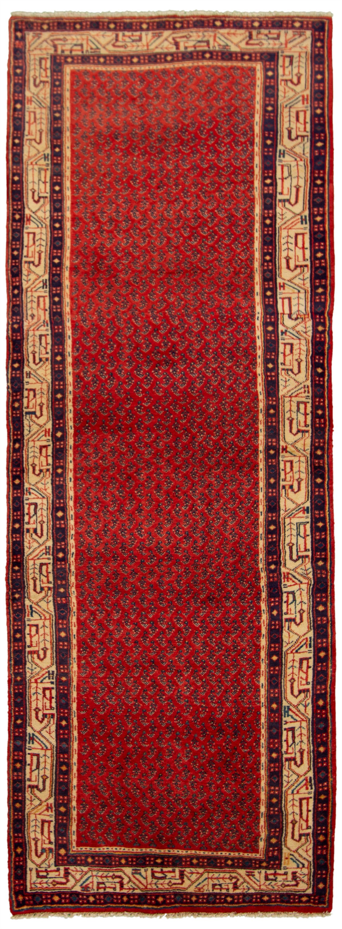 Hand-knotted Arak Red Wool Rug 3'8" x 10'4"  Size: 3'8" x 10'4"  