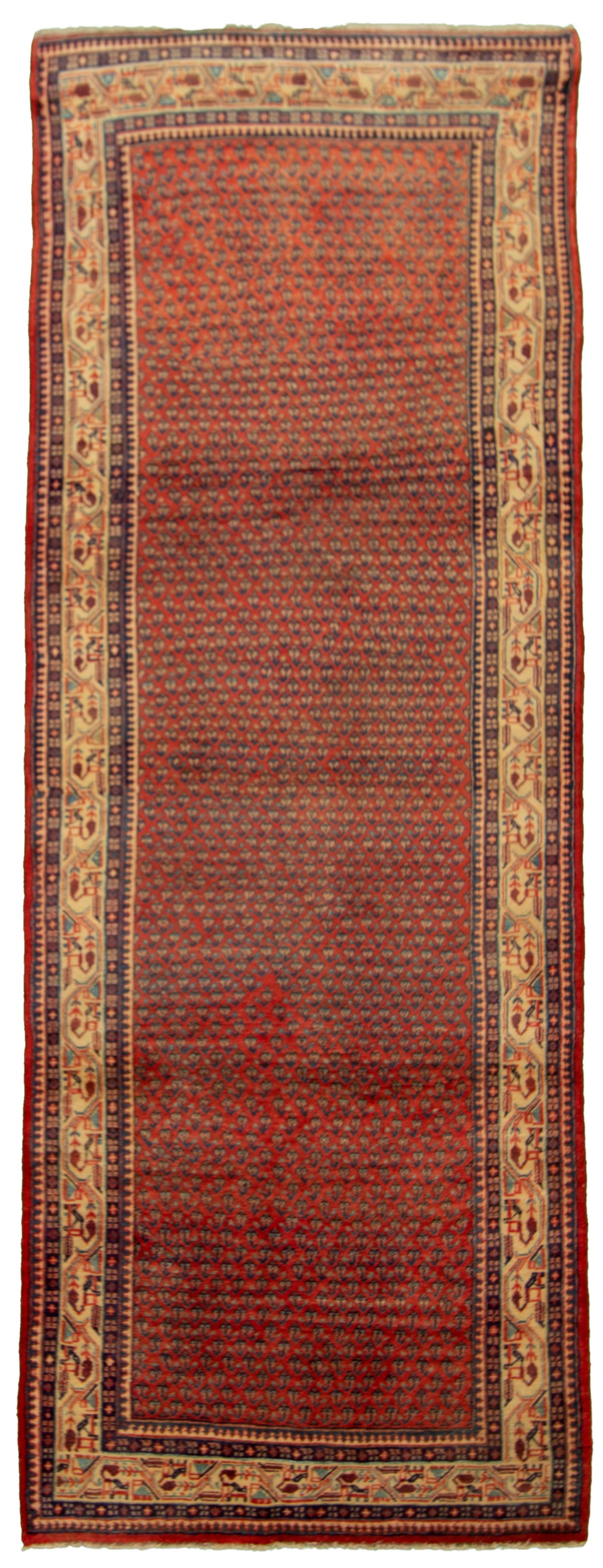 Hand-knotted Arak Dark Copper Wool Rug 3'6" x 10'1" Size: 3'6" x 10'1"  