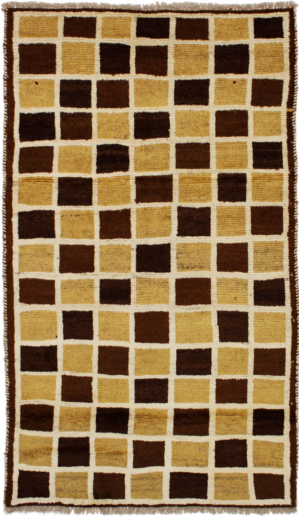 Hand-knotted Persian Gabbeh Brown, Khaki Wool Rug 3'4" x 5'8" Size: 3'4" x 5'8"  