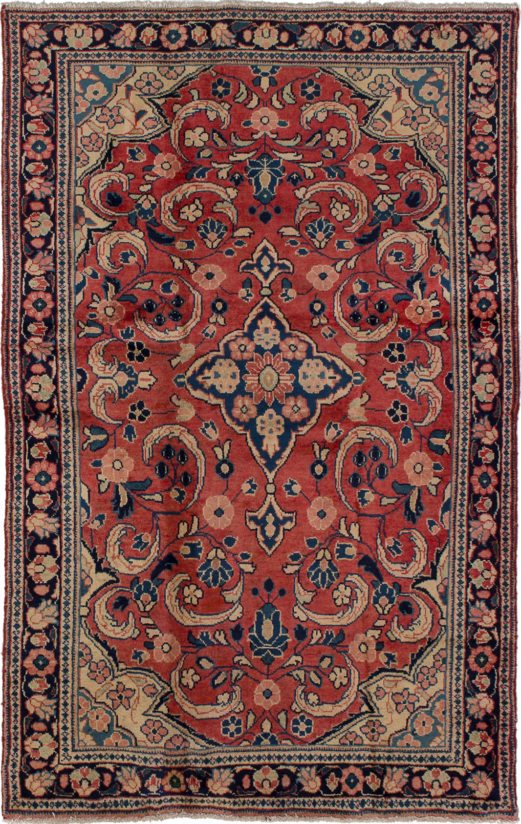Hand-knotted Mahal Dark Copper Wool Rug 4'1" x 6'7" Size: 4'1" x 6'7"  
