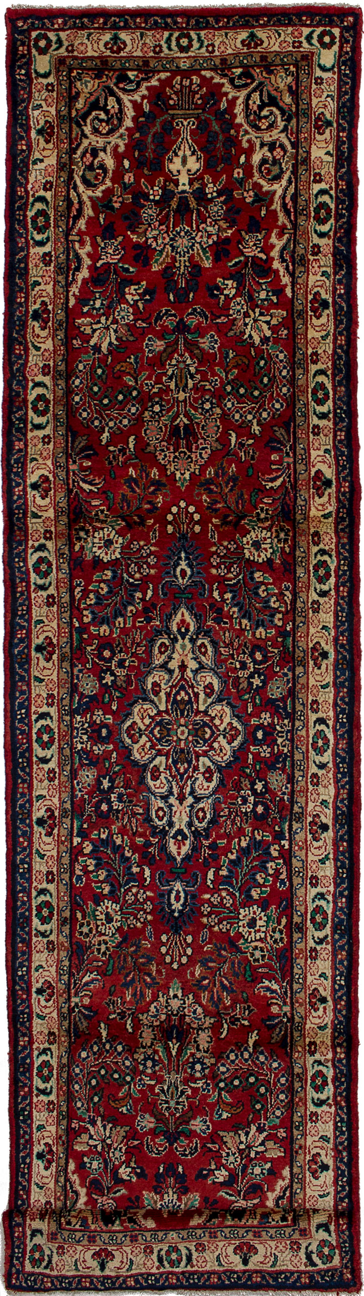 Hand-knotted Hamadan Red Wool Rug 2'8" x 11'0" Size: 2'7" x 11'0"  