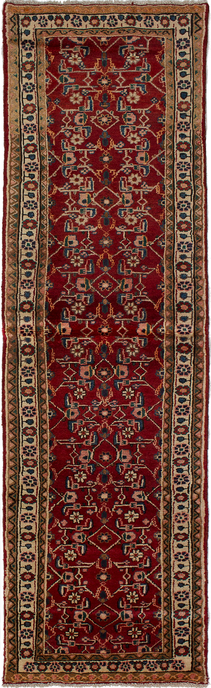 Hand-knotted Hamadan Red Wool Rug 2'5" x 8'5" Size: 2'5" x 8'5"  