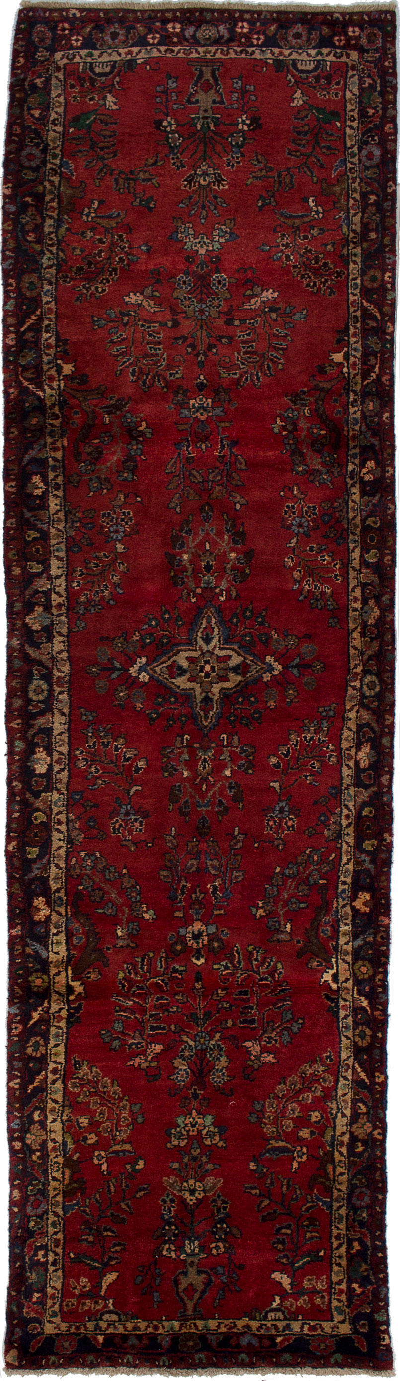 Hand-knotted Hamadan Red Wool Rug 2'10" x 10'5" Size: 2'10" x 10'5"  