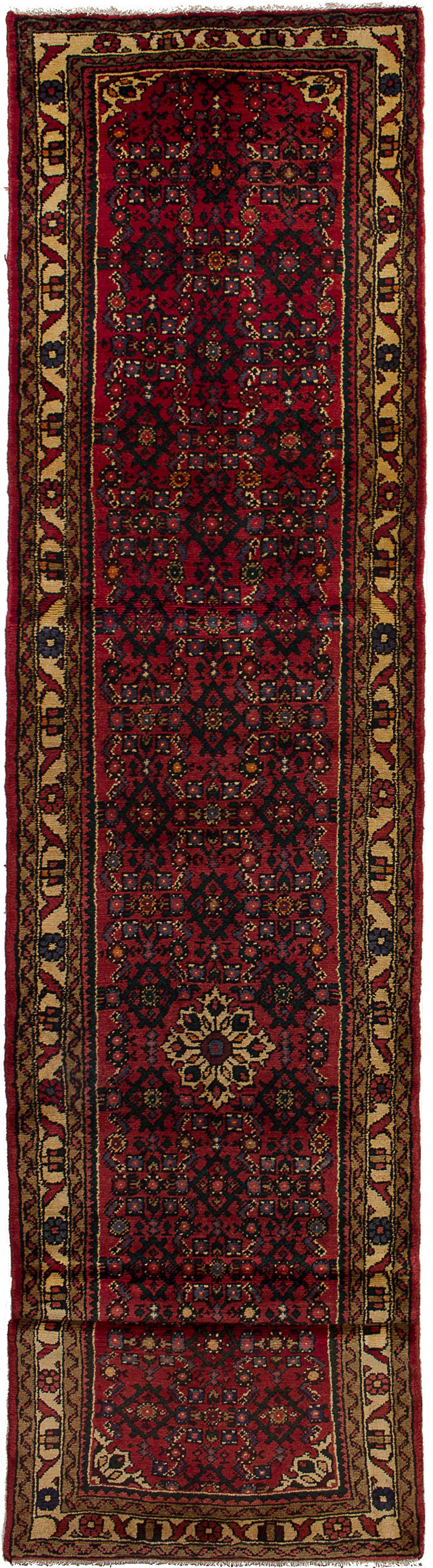 Hand-knotted Hamadan Red Wool Rug 2'8" x 13'0"  Size: 2'7" x 13'0"  