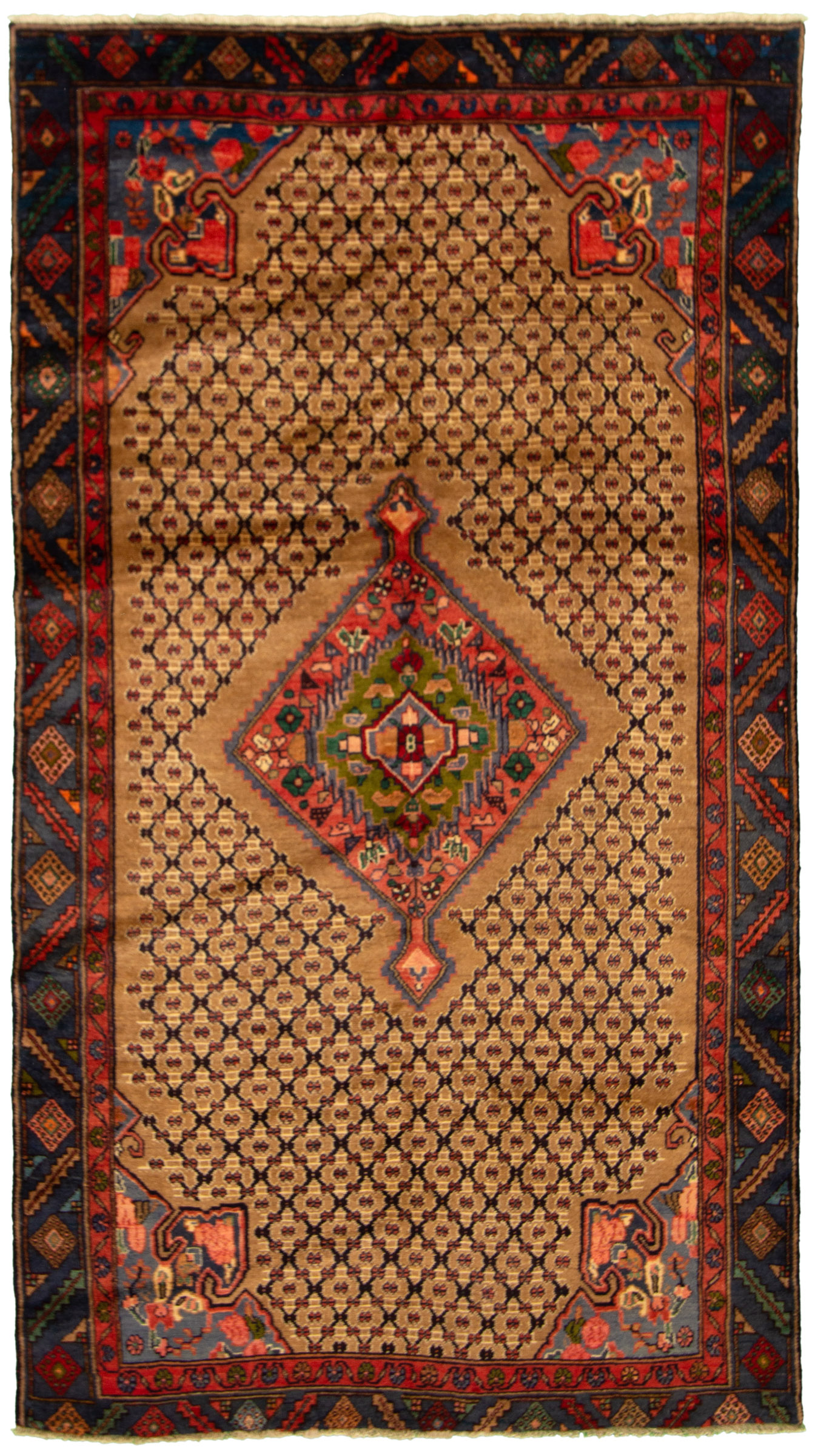 Hand-knotted Koliai Tan Wool Rug 5'0" x 8'11" Size: 5'0" x 8'11"  