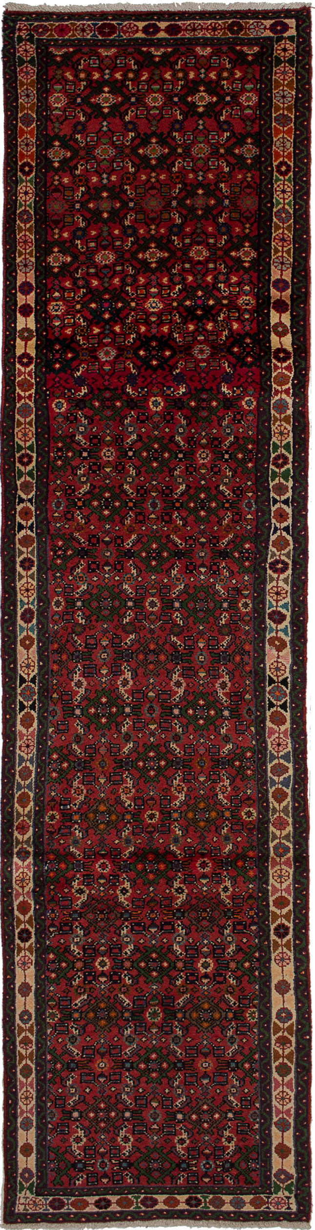 Hand-knotted Koliai Red Wool Rug 2'4" x 9'9" Size: 2'4" x 9'9"  