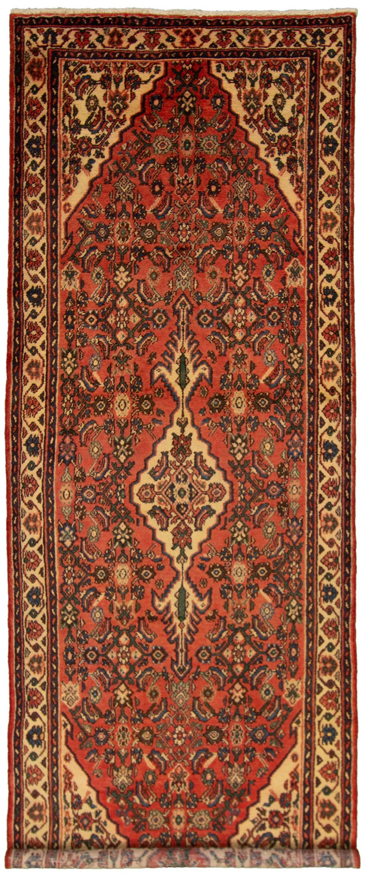Hand-knotted Hamadan Dark Copper Wool Rug 3'10" x 10'8" Size: 3'10" x 10'8"  