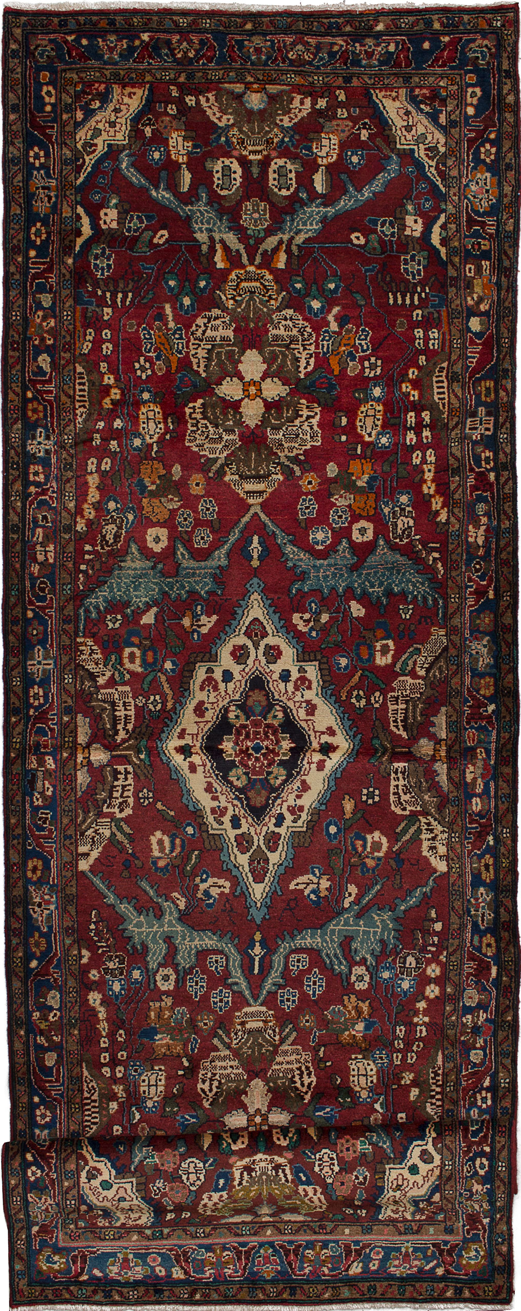 Hand-knotted Lilihan Dark Red Wool Rug 3'9" x 11'2" Size: 3'9" x 11'2"  