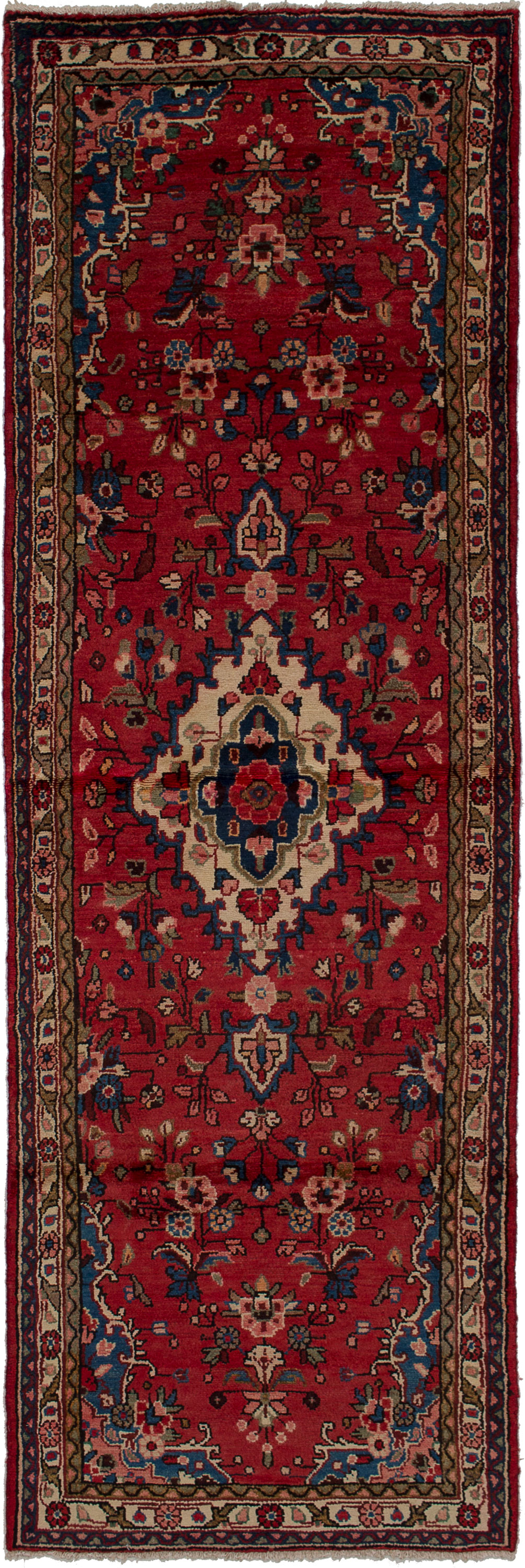 Hand-knotted Hamadan Red Wool Rug 3'1" x 9'6" Size: 3'1" x 9'6"  