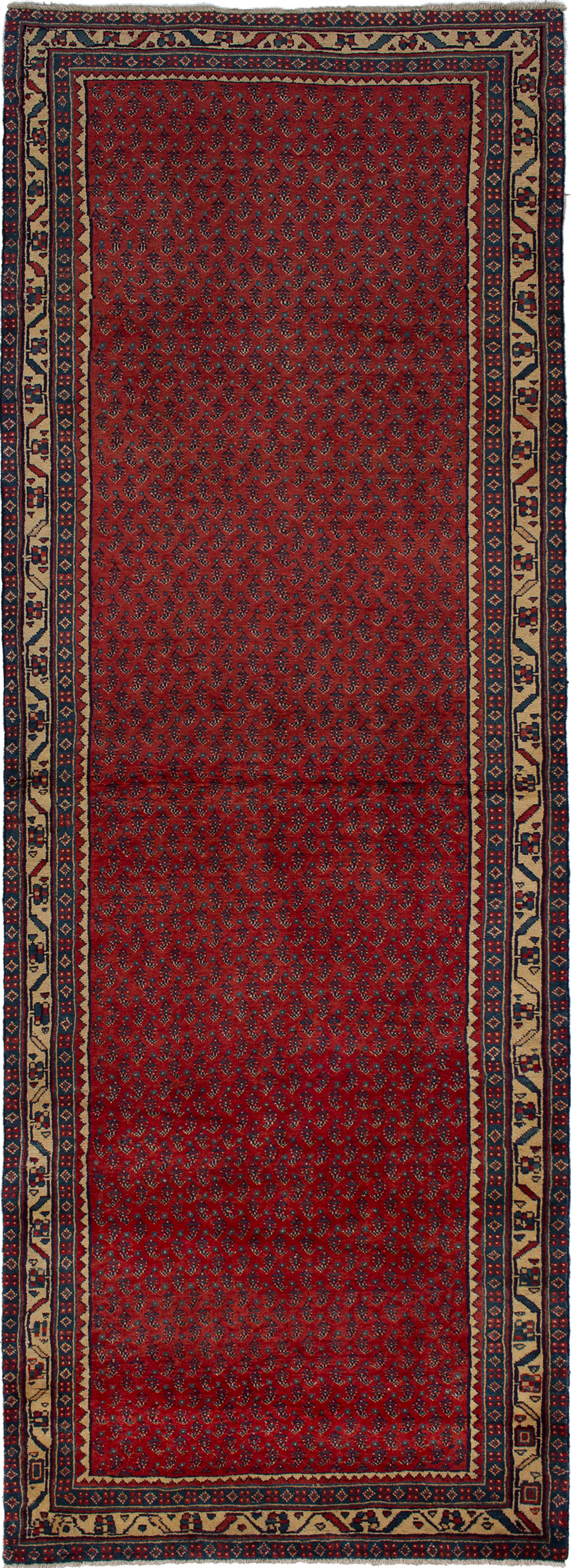 Hand-knotted Arak Red Wool Rug 3'8" x 10'5" Size: 3'8" x 10'5"  