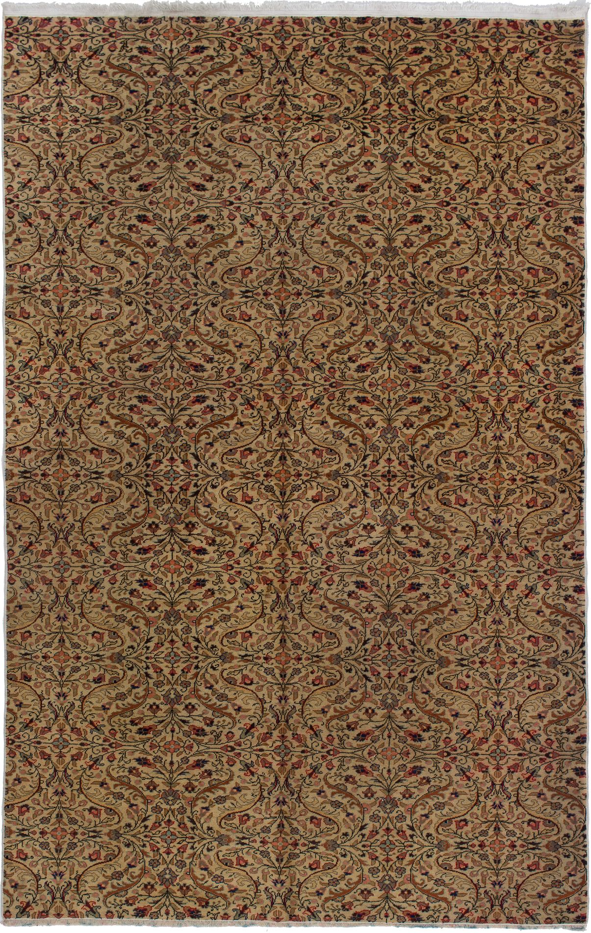Hand-knotted Keisari Vintage Cream Wool Rug 6'0" x 9'7" Size: 6'0" x 9'7"  
