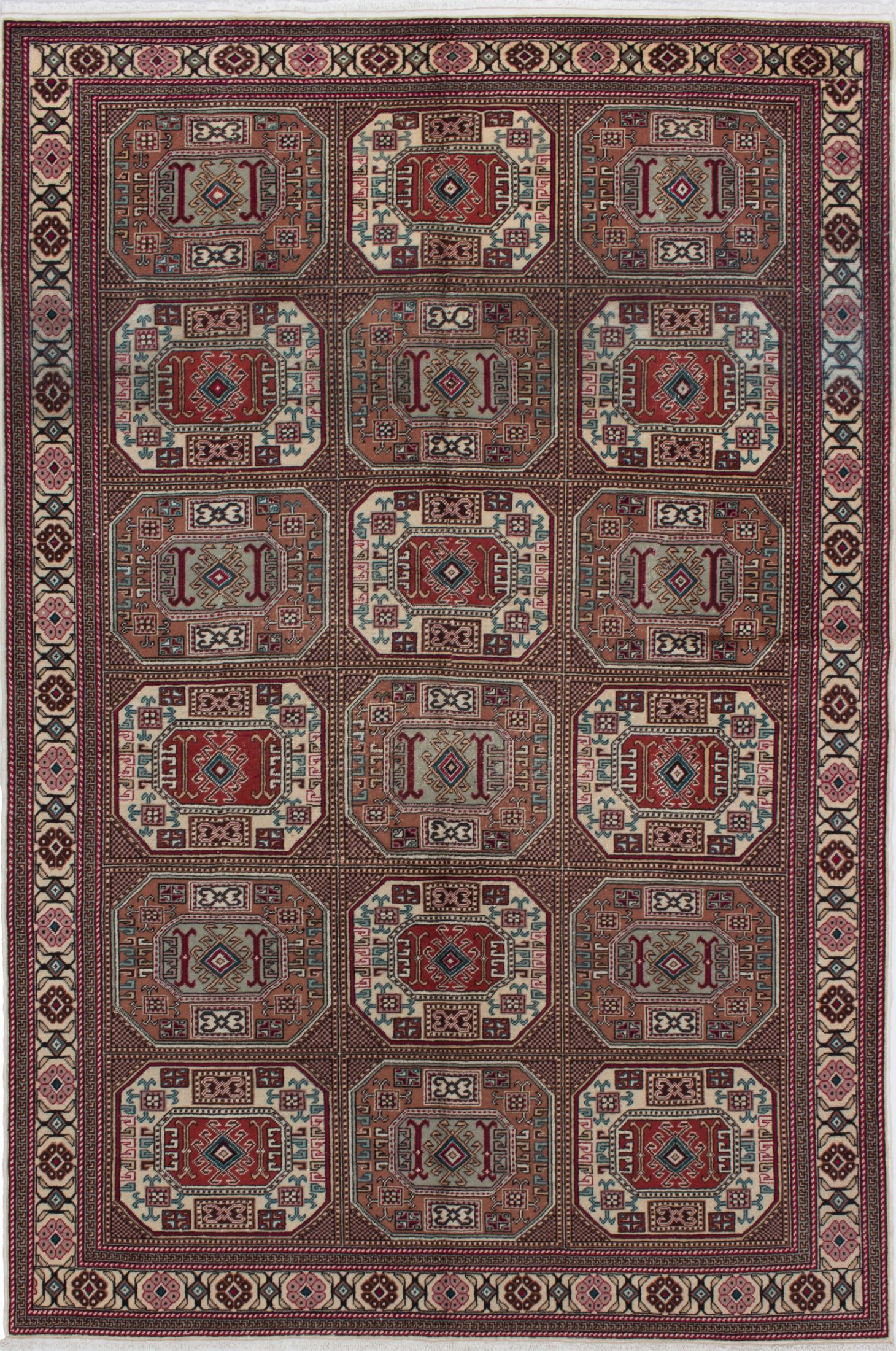 Hand-knotted Keisari Vintage Copper, Cream Wool Rug 6'5" x 9'6" Size: 6'5" x 9'6"  