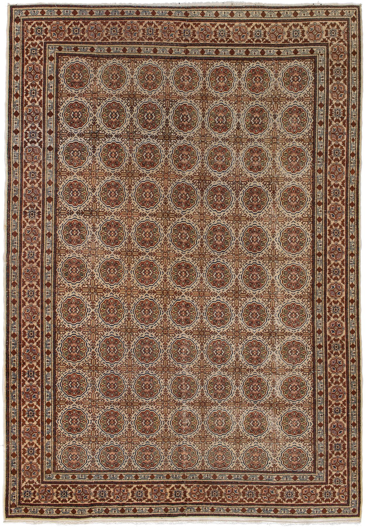 Hand-knotted Keisari Vintage Cream Wool Rug 6'8" x 9'6"  Size: 6'8" x 9'6"  