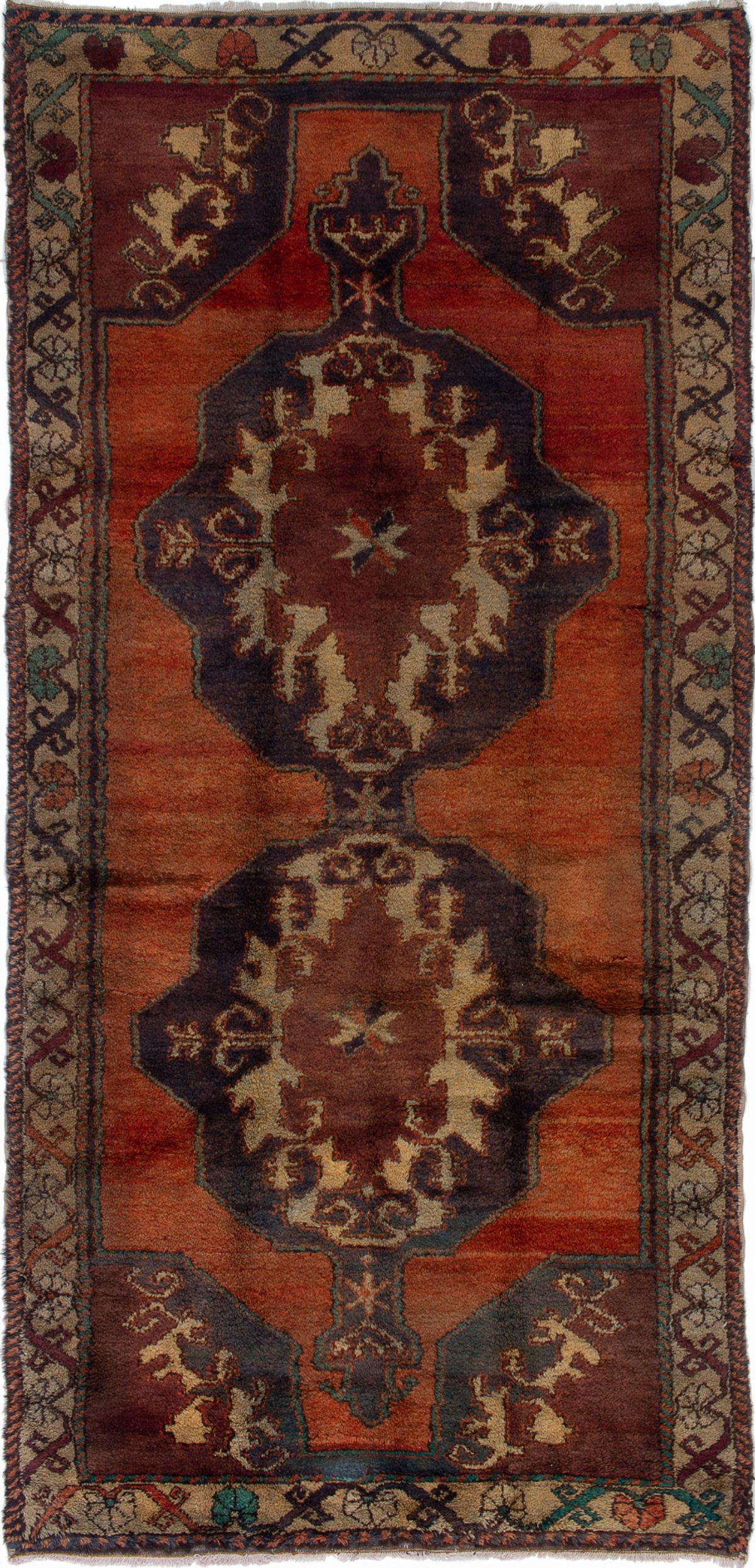 Hand-knotted Konya Anatolian Dark Copper Wool Rug 5'1" x 10'11" Size: 5'1" x 10'11"  