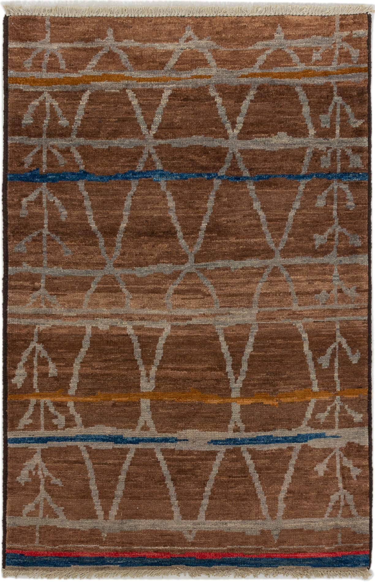 Hand-knotted Shalimar Brown Wool Rug 4'0" x 6'0" Size: 4'0" x 6'0"  
