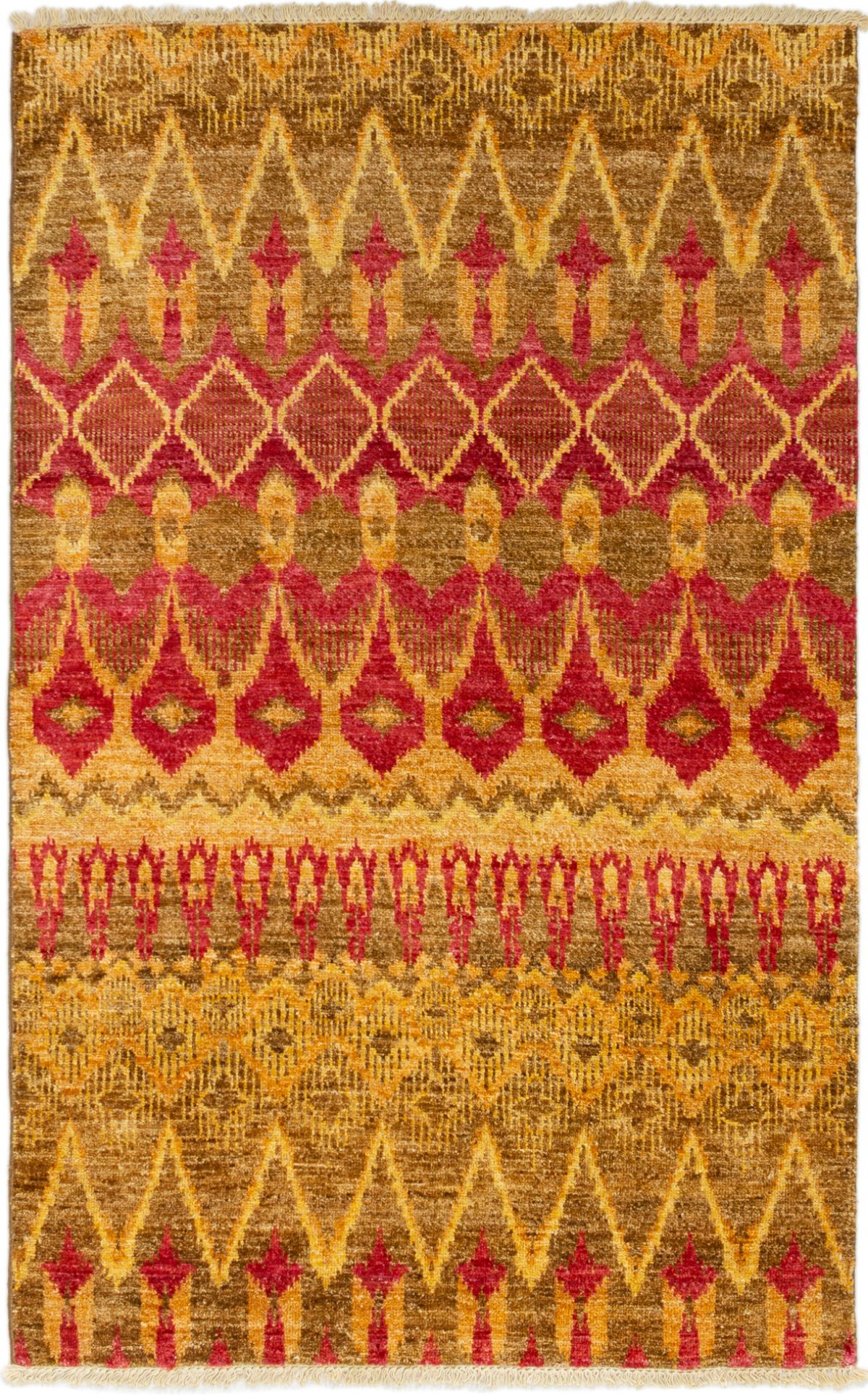 Hand-knotted Shalimar Red Wool Rug 4'5" x 7'1" Size: 4'5" x 7'1"  