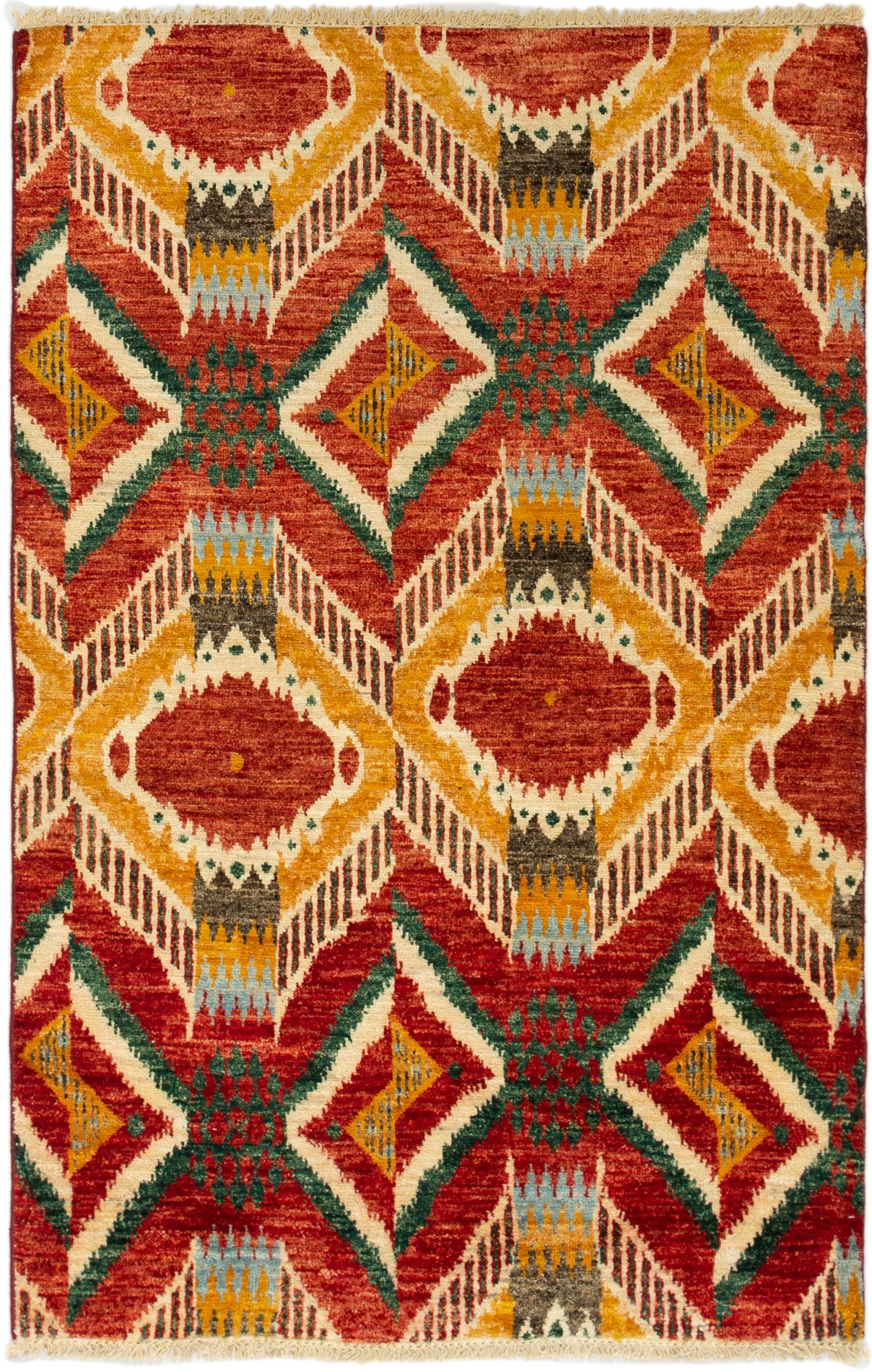Hand-knotted Shalimar Dark Red Wool Rug 4'5" x 6'9" Size: 4'5" x 6'9"  