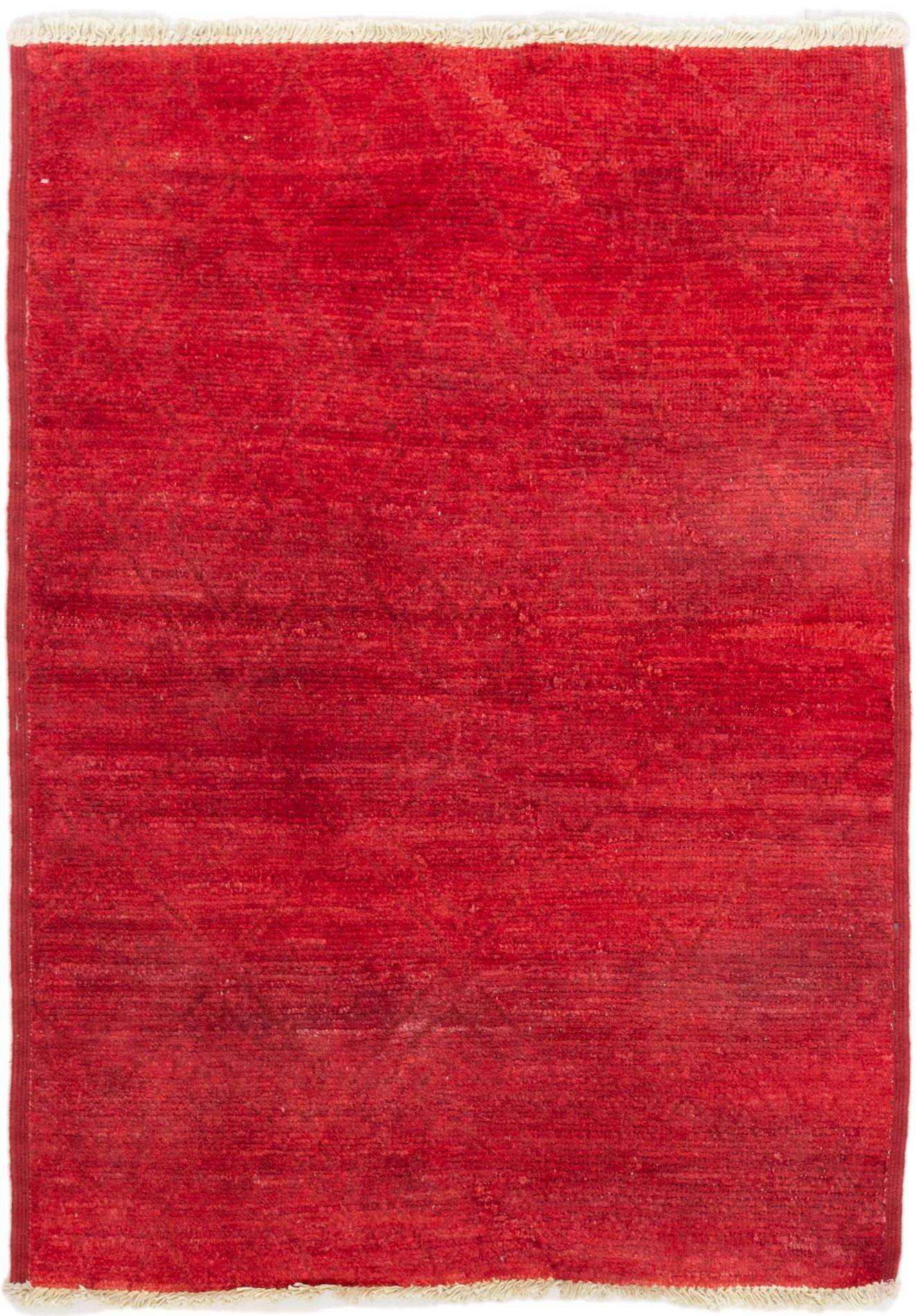 Hand-knotted Vibrance Red Wool Rug 4'0" x 5'5" Size: 4'0" x 5'5"  