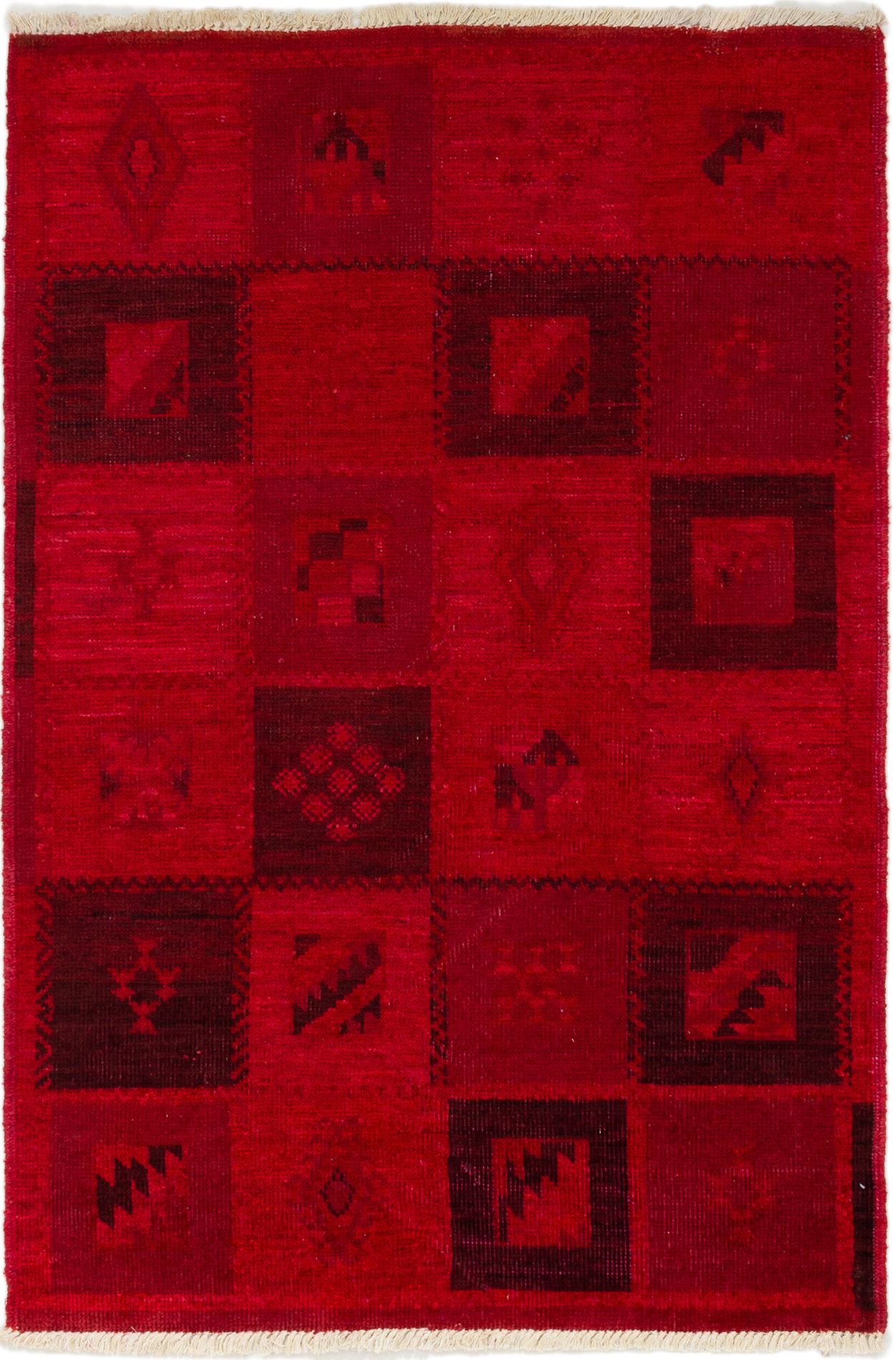 Hand-knotted Vibrance Red Wool Rug 4'2" x 6'1" Size: 4'2" x 6'1"  