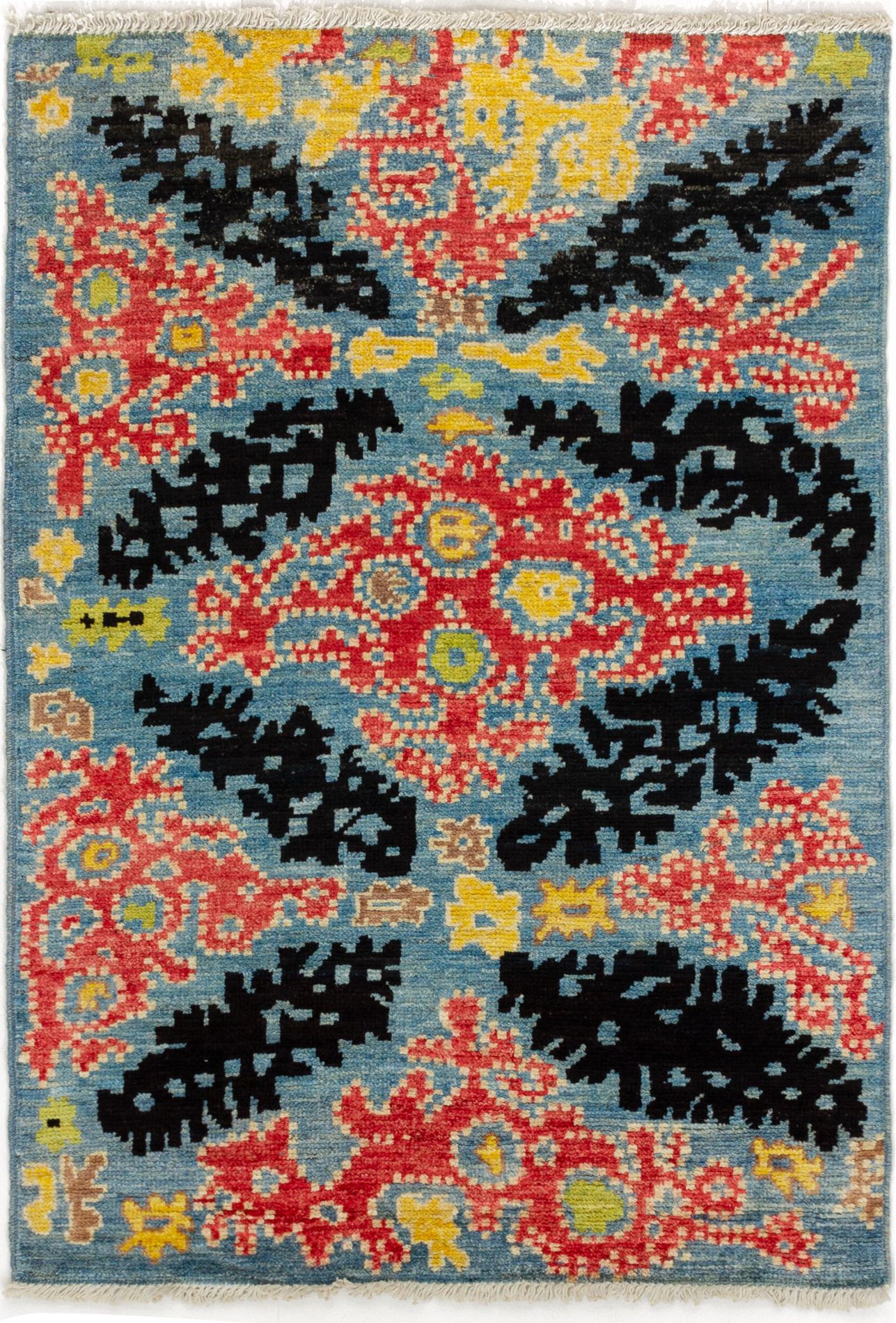 Hand-knotted Shalimar Sky Blue Wool Rug 4'3" x 6'1" Size: 4'3" x 6'1"  