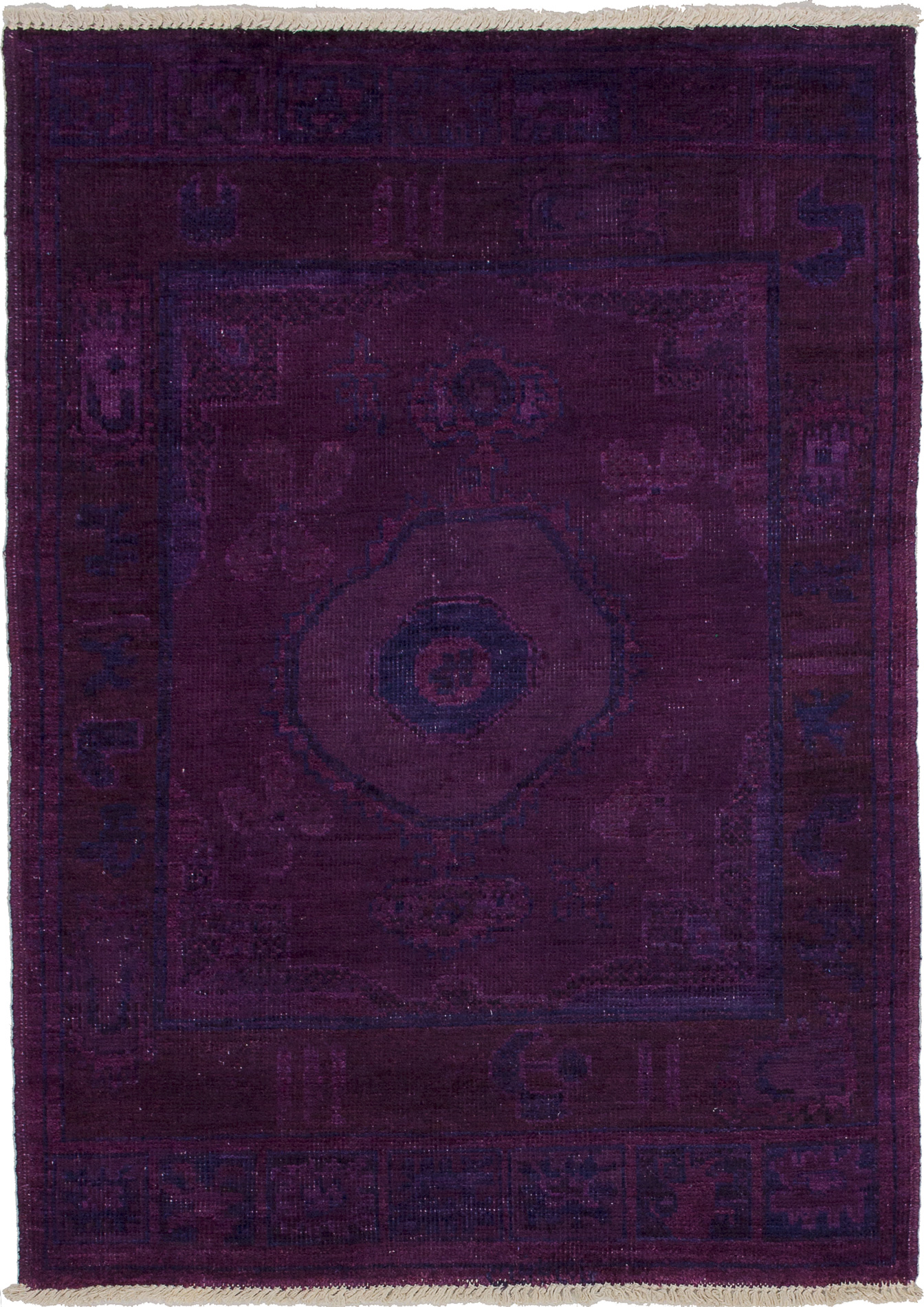Hand-knotted Vibrance Purple Wool Rug 4'2" x 5'9" Size: 4'2" x 5'9"  