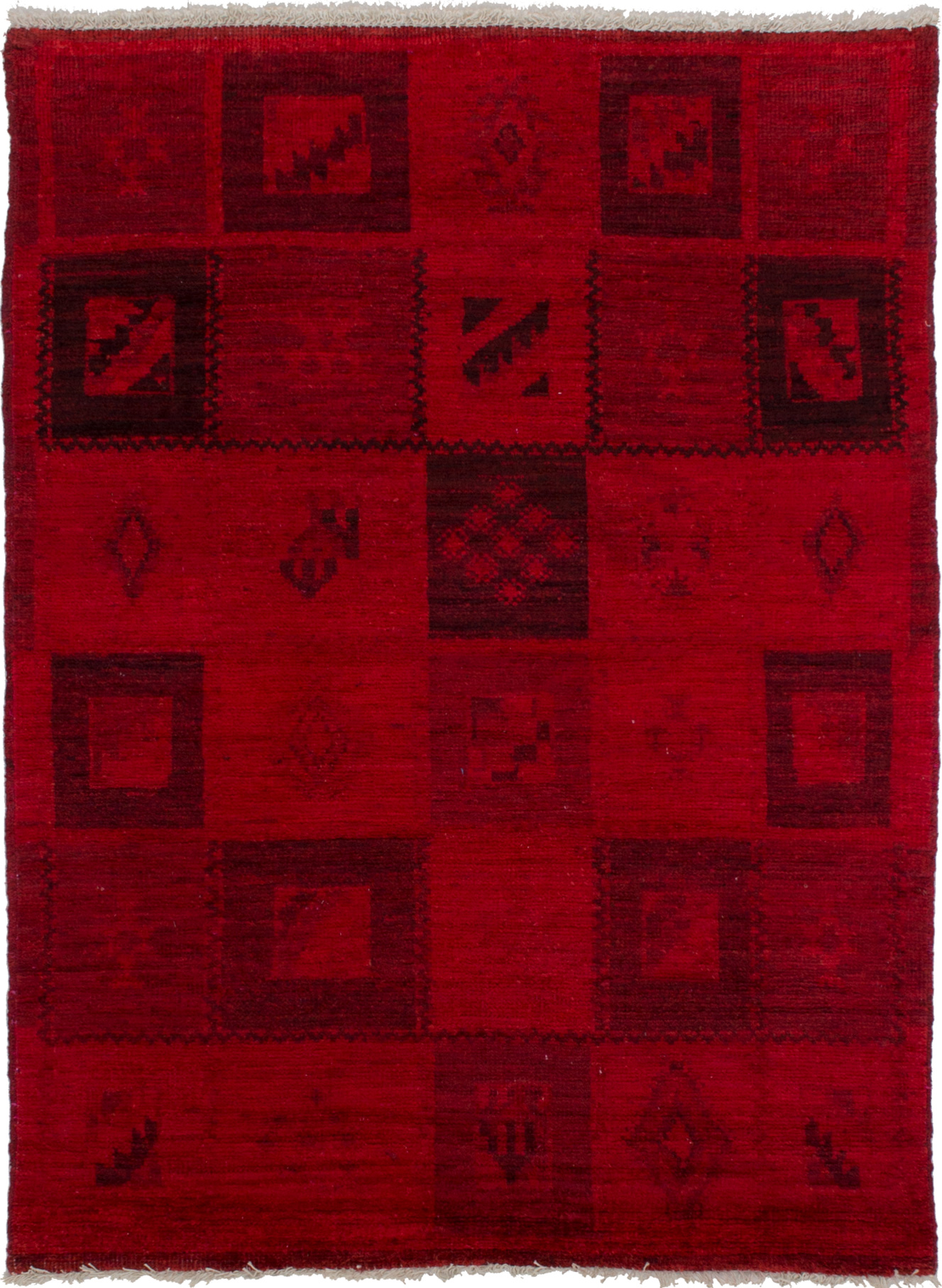 Hand-knotted Vibrance Red Wool Rug 4'3" x 5'9" Size: 4'3" x 5'9"  